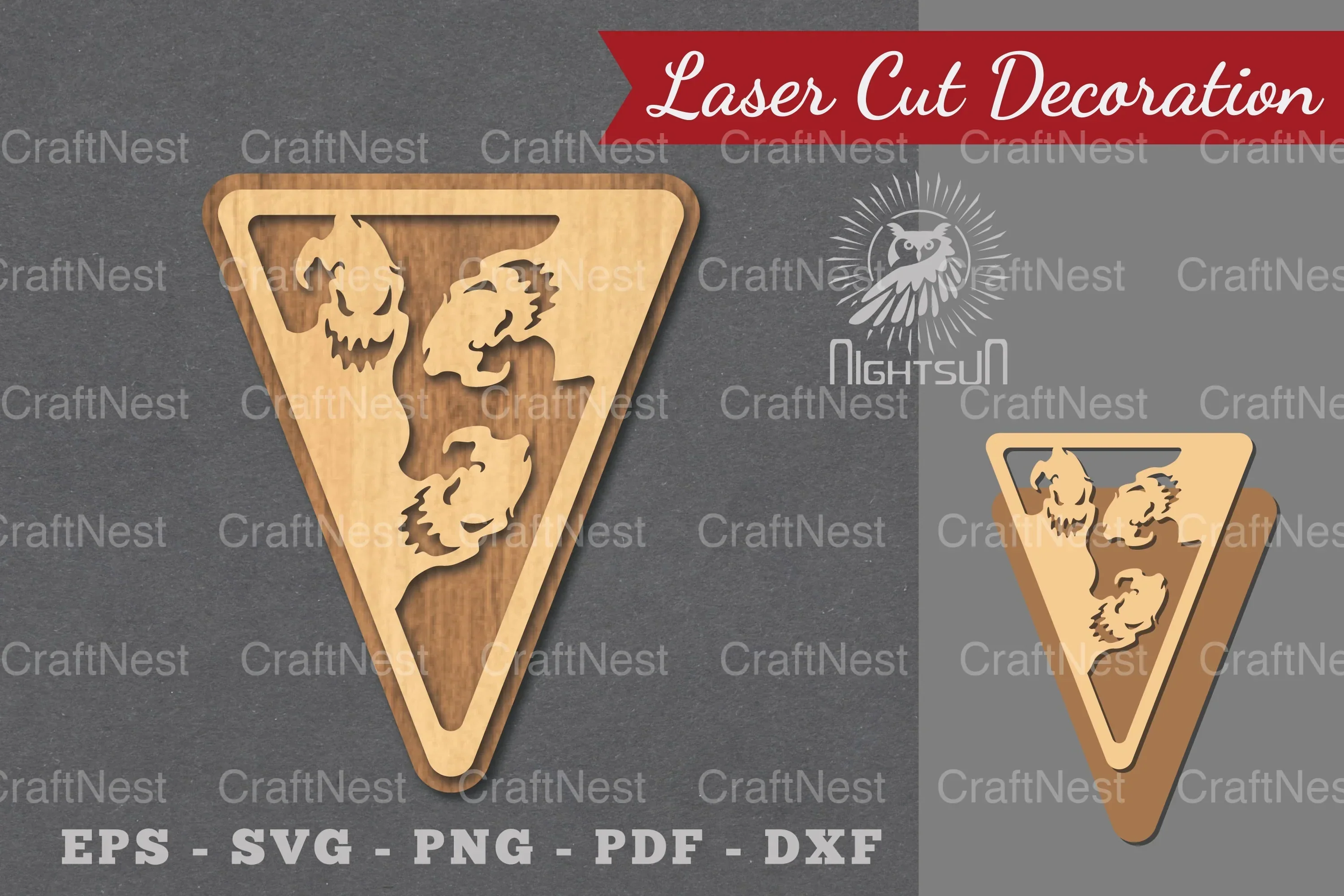 Halloween Triangle Laser Cut Decoration Clipart Bundle