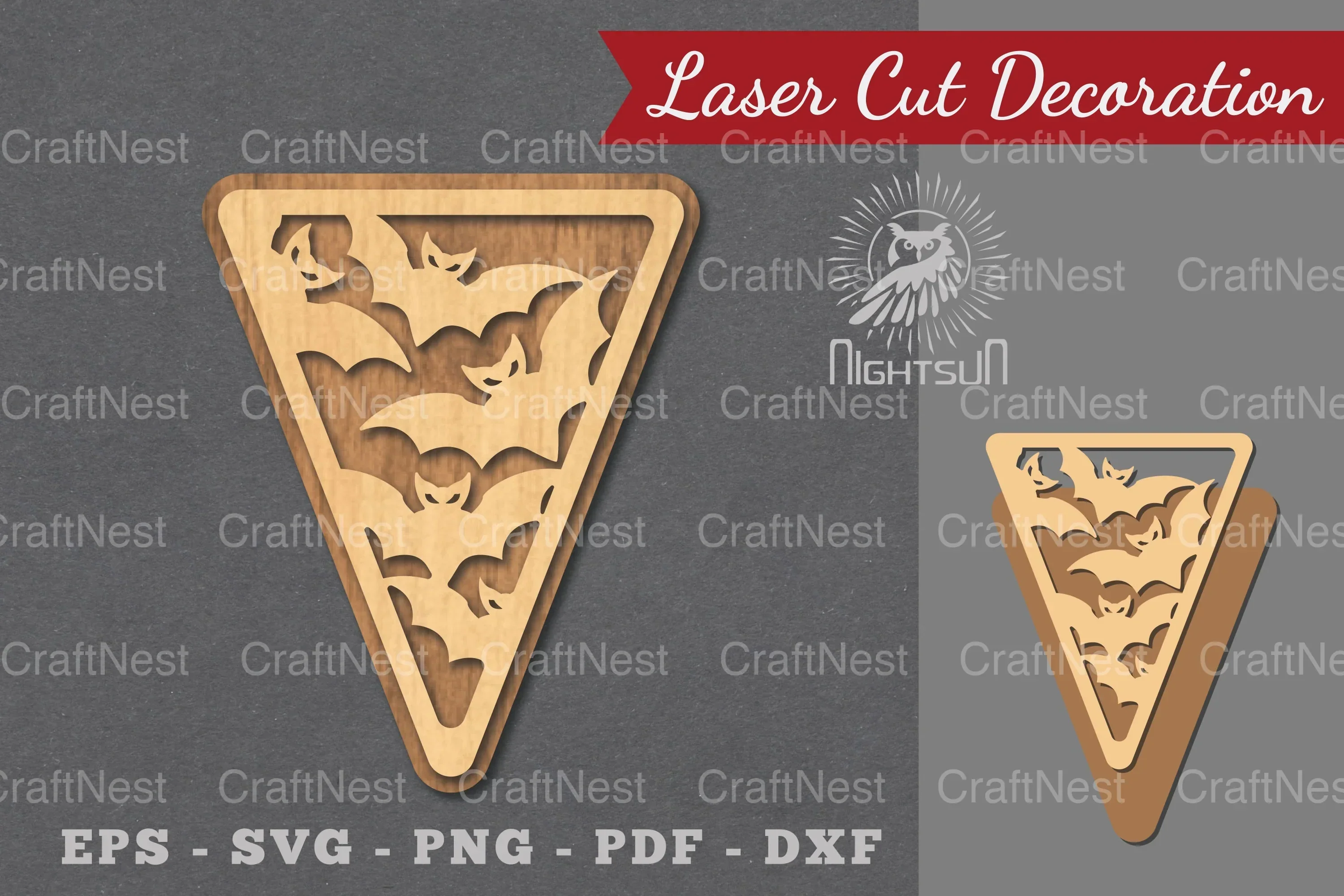 Halloween Triangle Laser Cut Decoration Clipart Bundle