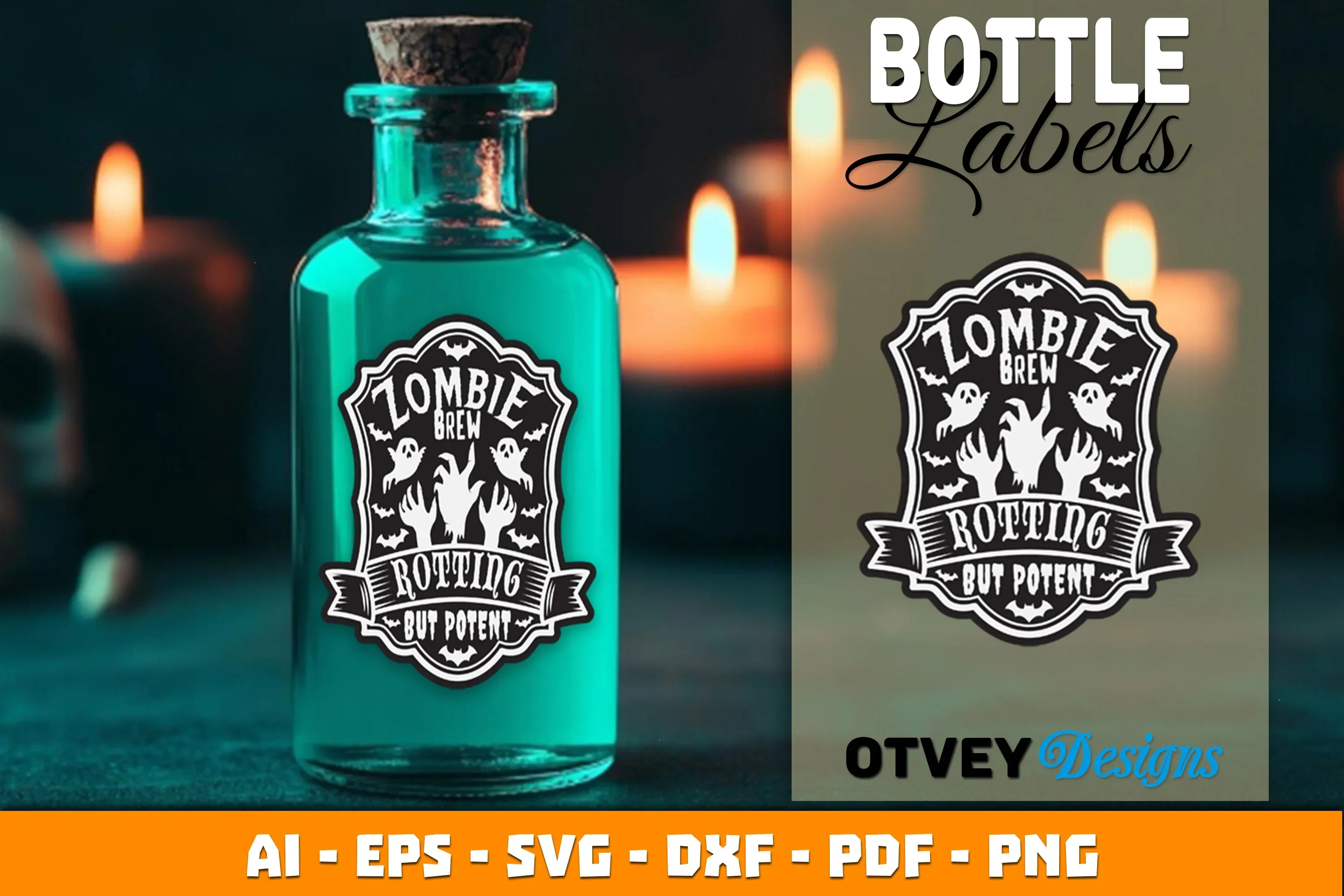 Halloween Witch Potion Bottle Labels SVG Bundle - Image 2