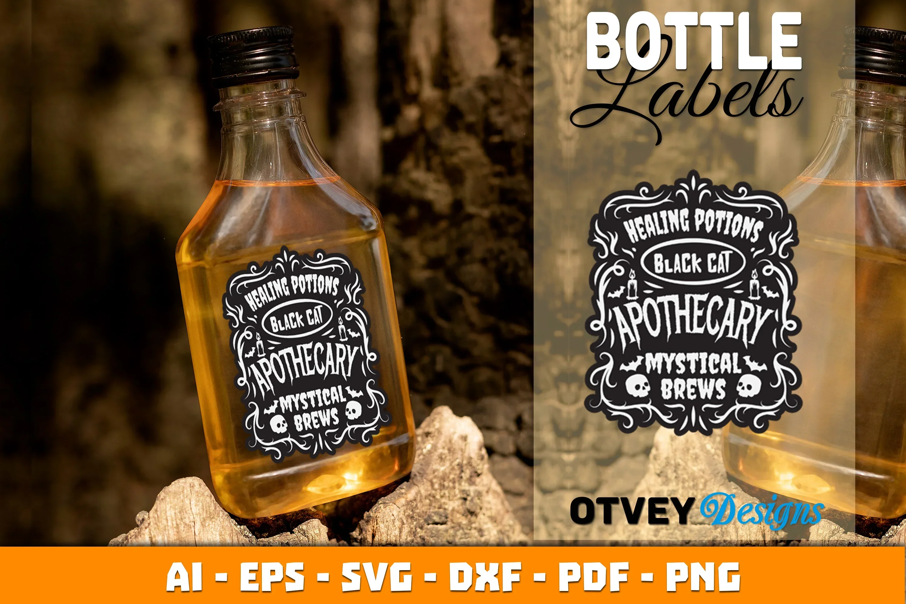 Halloween Witch Potion Bottle Labels SVG Bundle - Image 2
