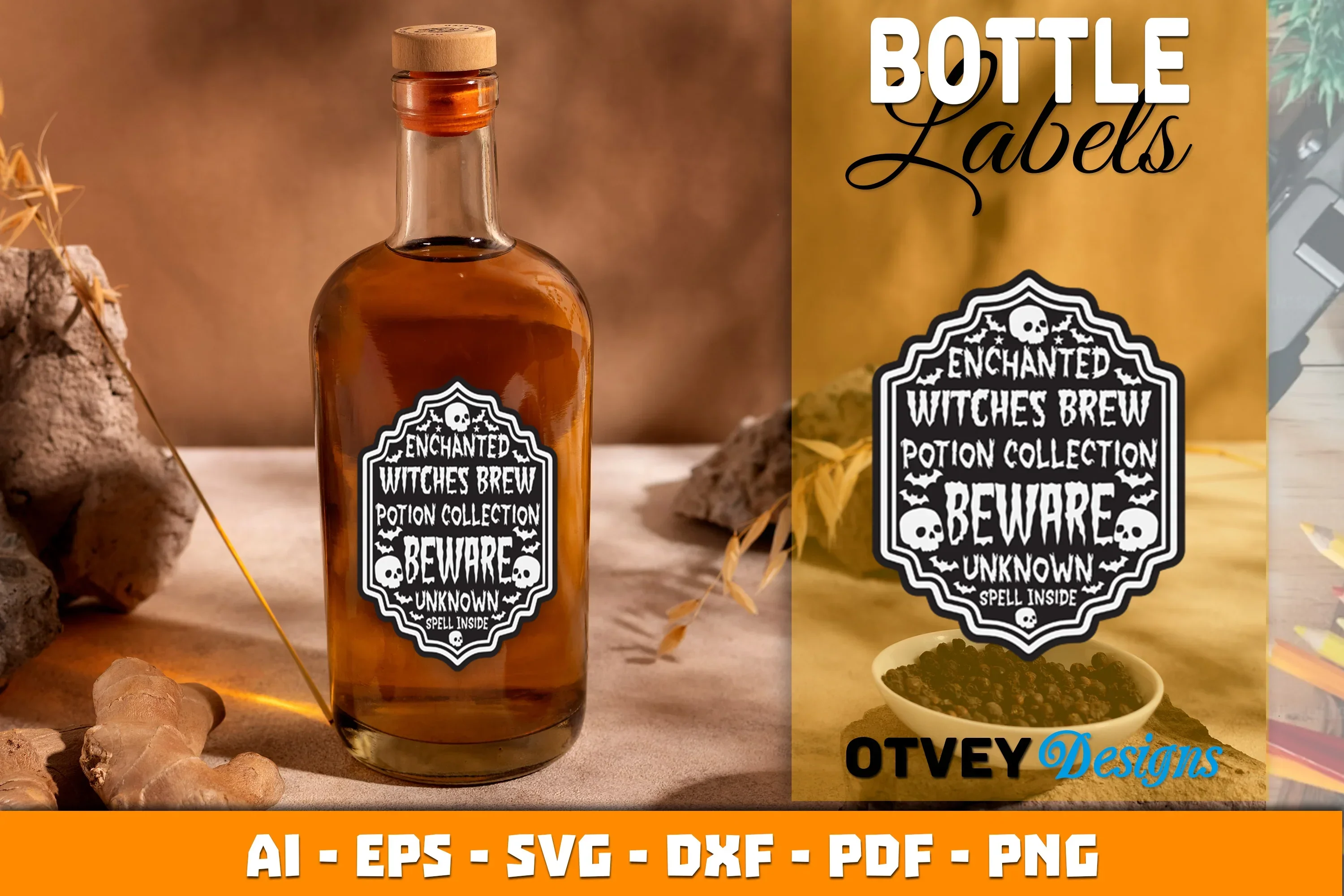 Halloween Witch Potion Label SVG Bundle