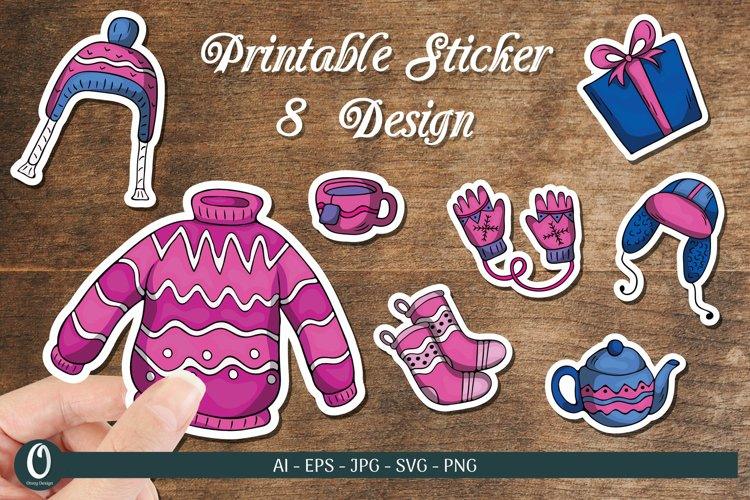 Hand Drawn Winter Sticker SVG Bundle