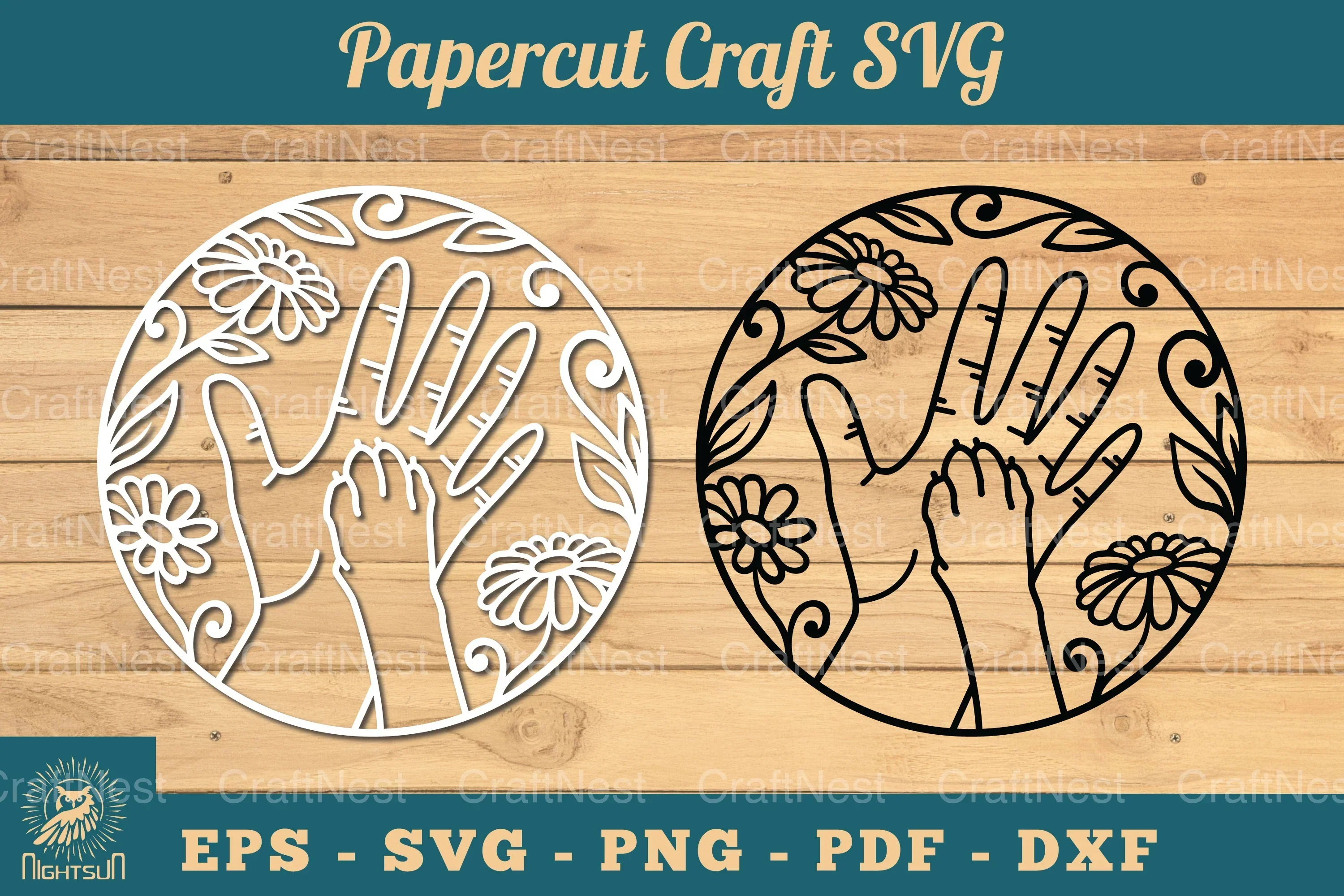 Hand Paw Papercut Clipart Bundle