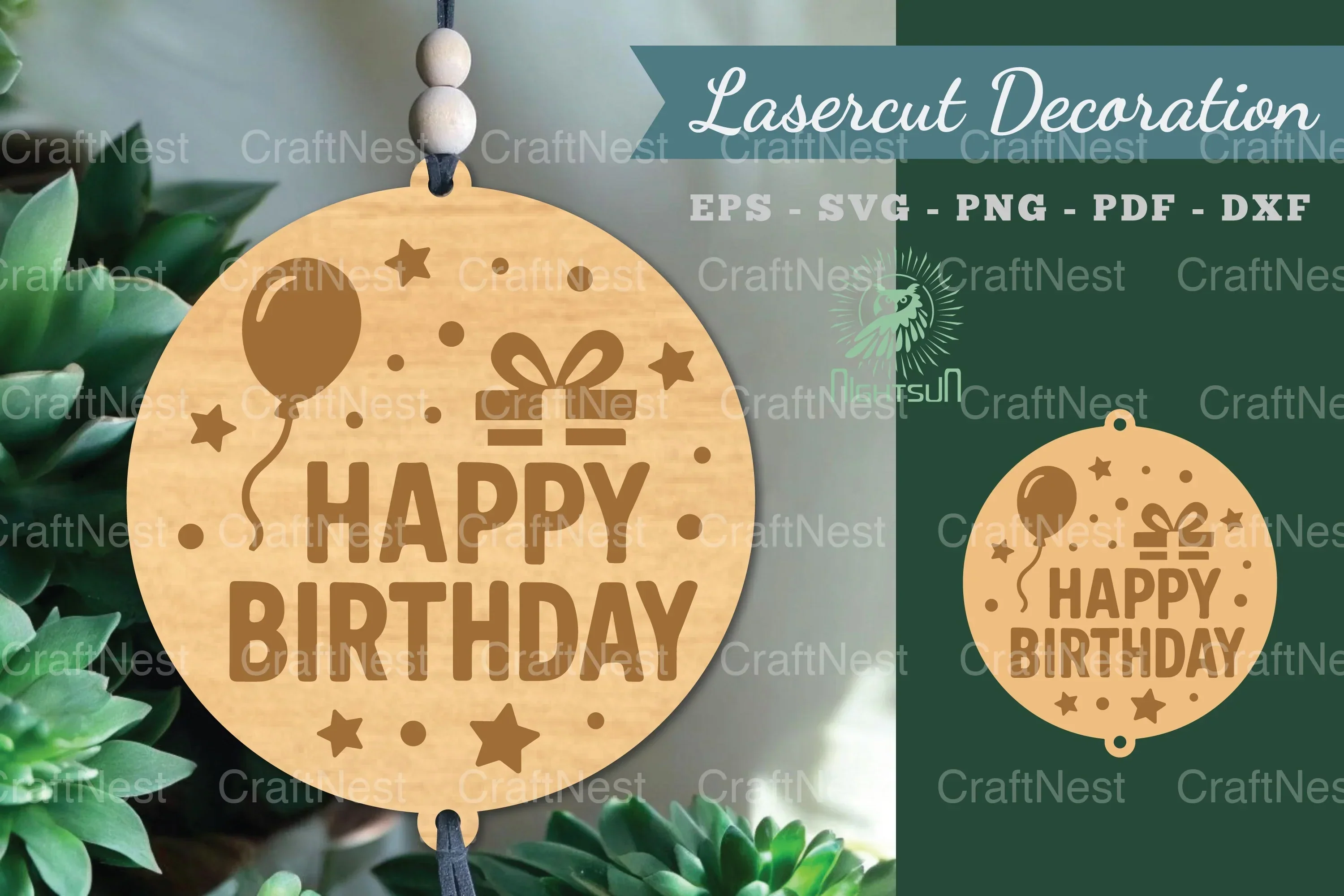 Happy Birthday Lasercut Decoration Clipart Bundle