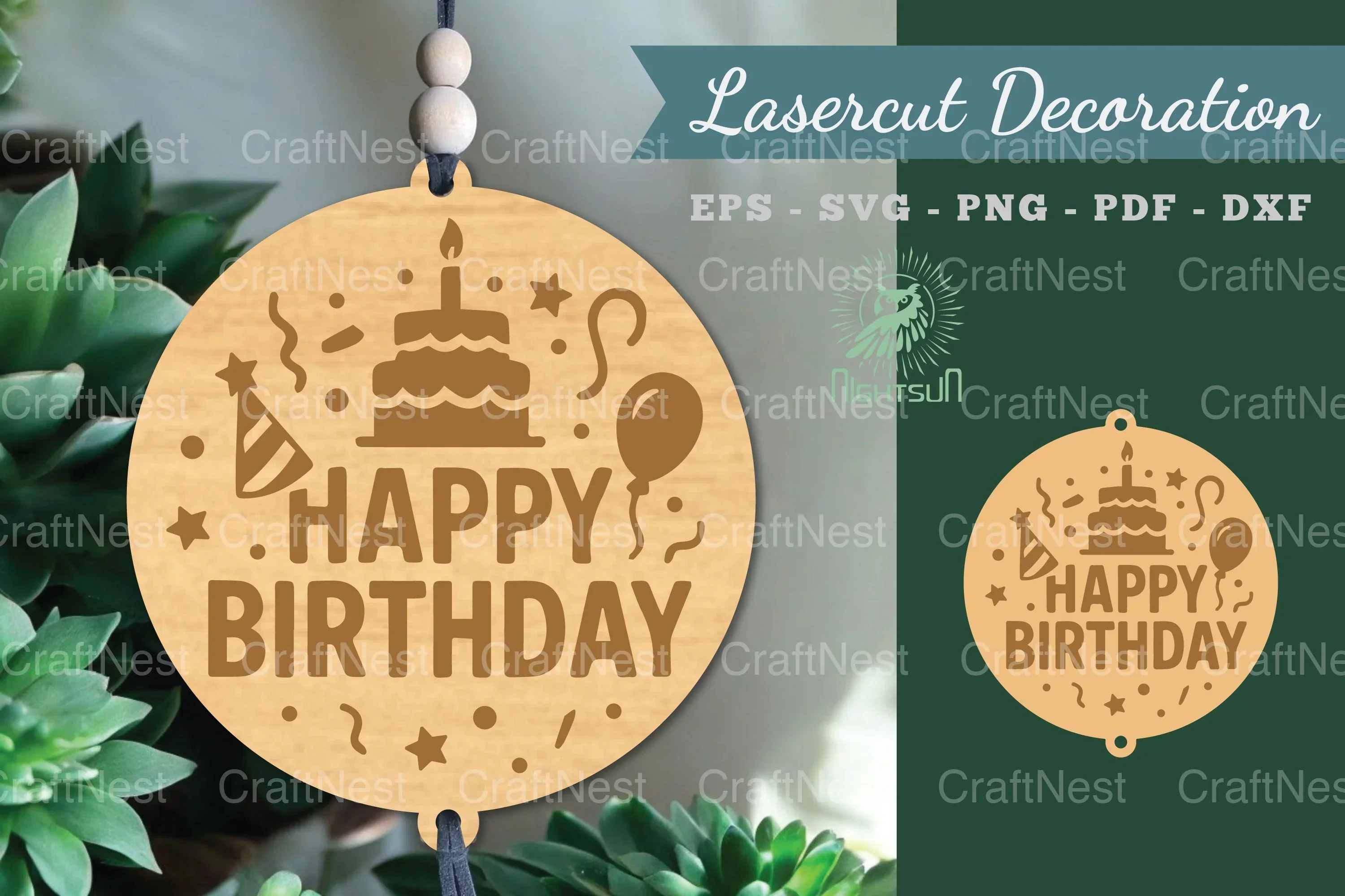 Happy Birthday Lasercut Decoration Clipart Bundle