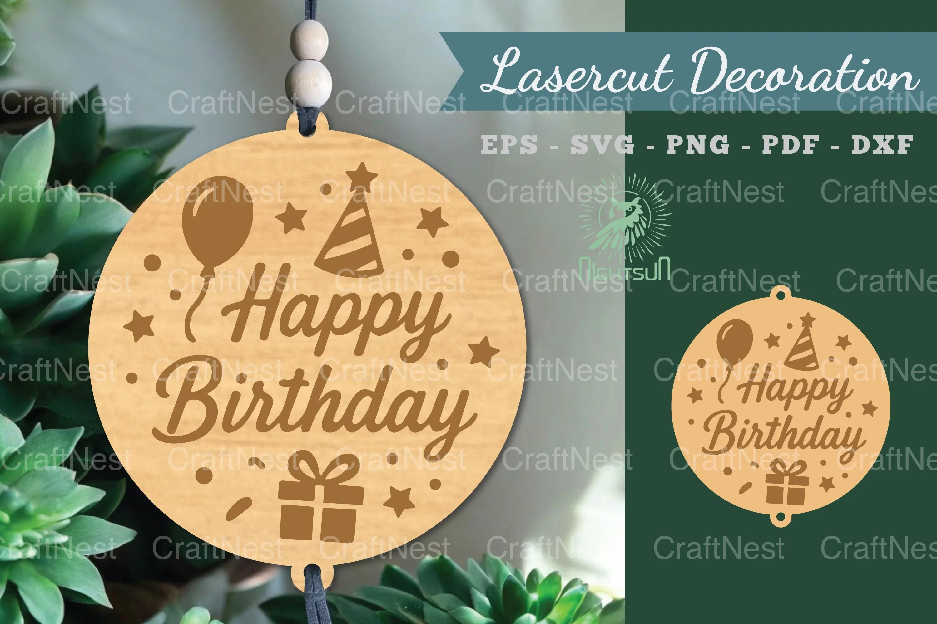 Happy Birthday Lasercut Decoration Clipart Bundle
