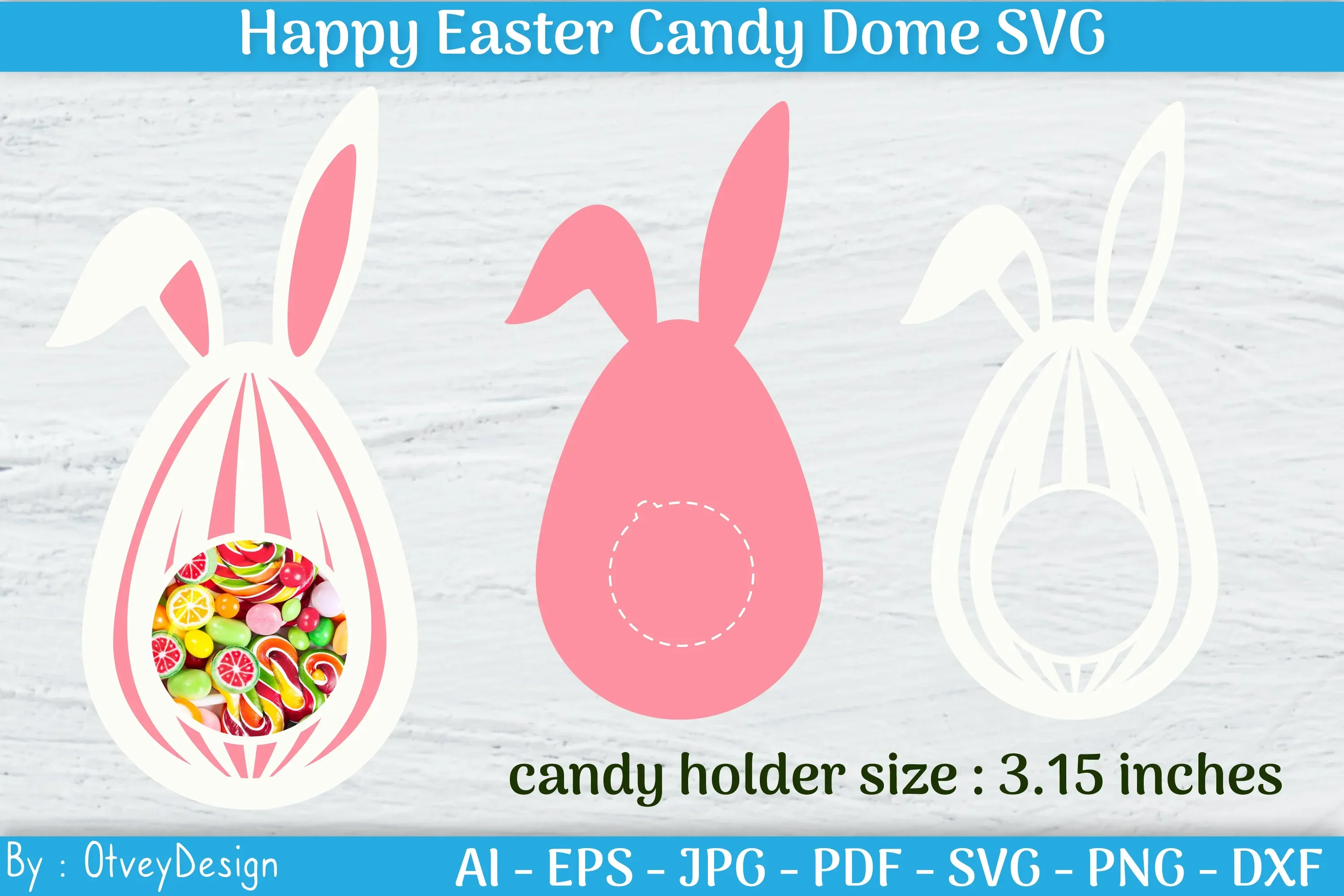 Happy Easter Candy Dome SVG Bundle