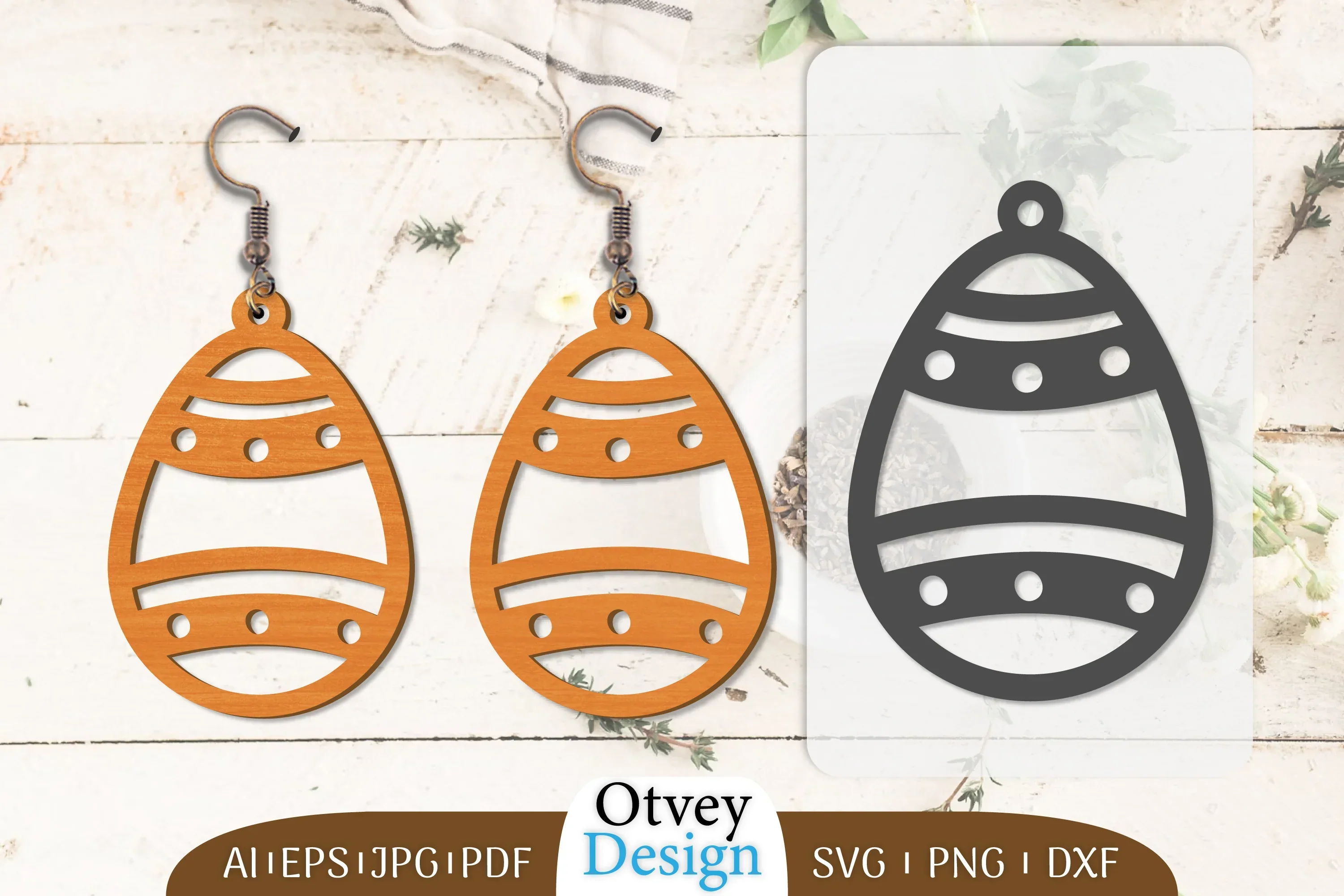 Happy Easter Egg Earring Lasercut SVG Bundle