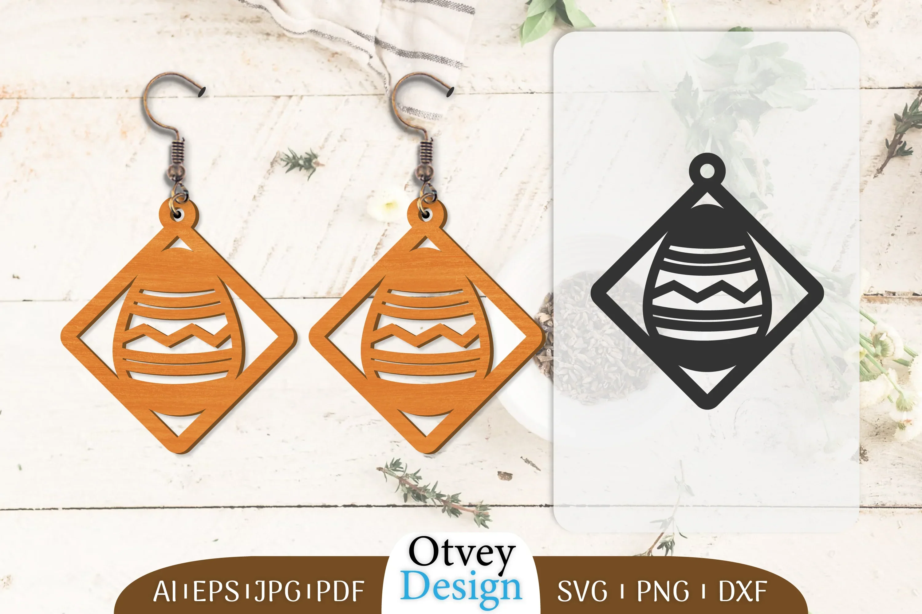 Happy Easter Egg Earring Lasercut SVG Bundle