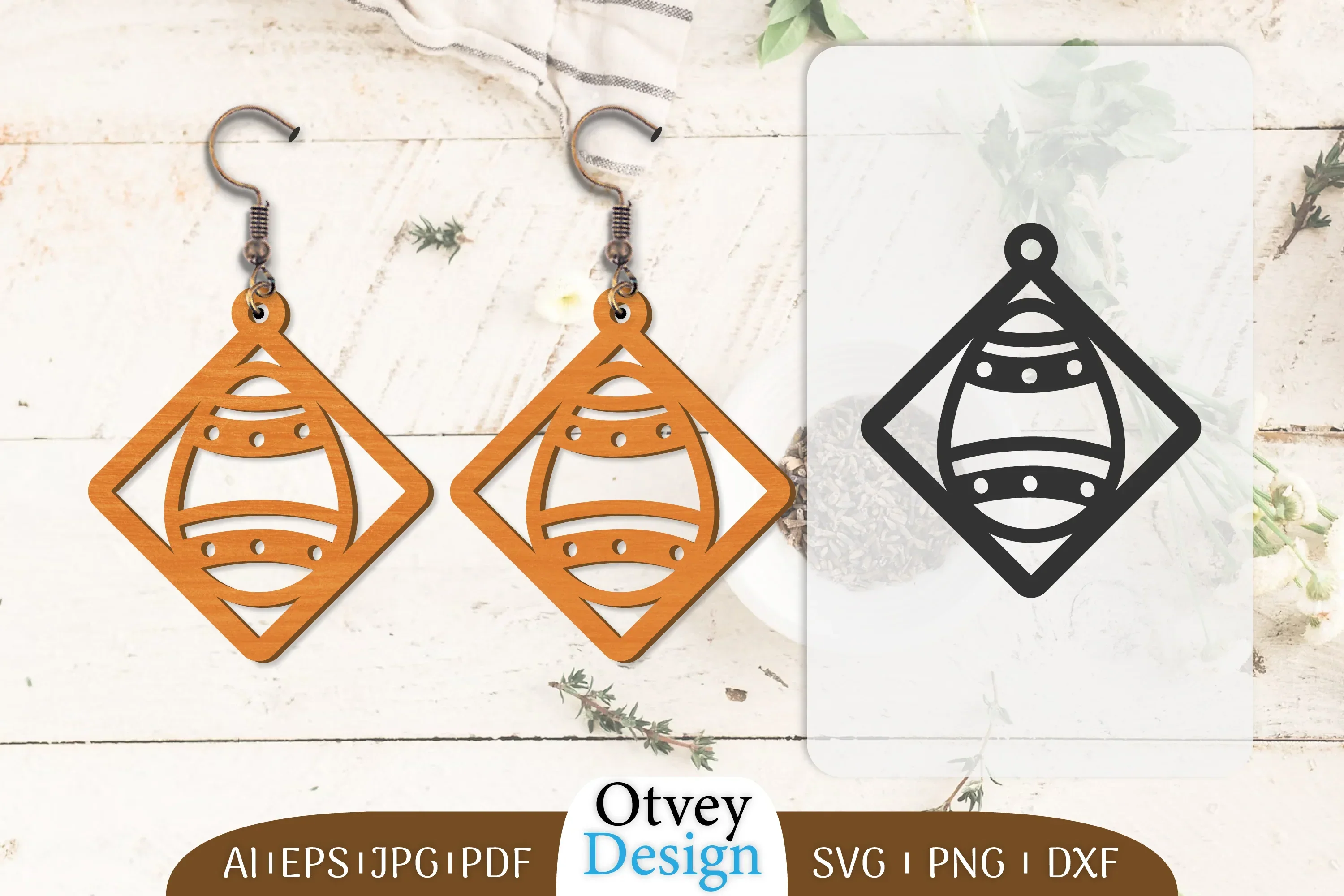 Happy Easter Egg Earring Lasercut SVG Bundle
