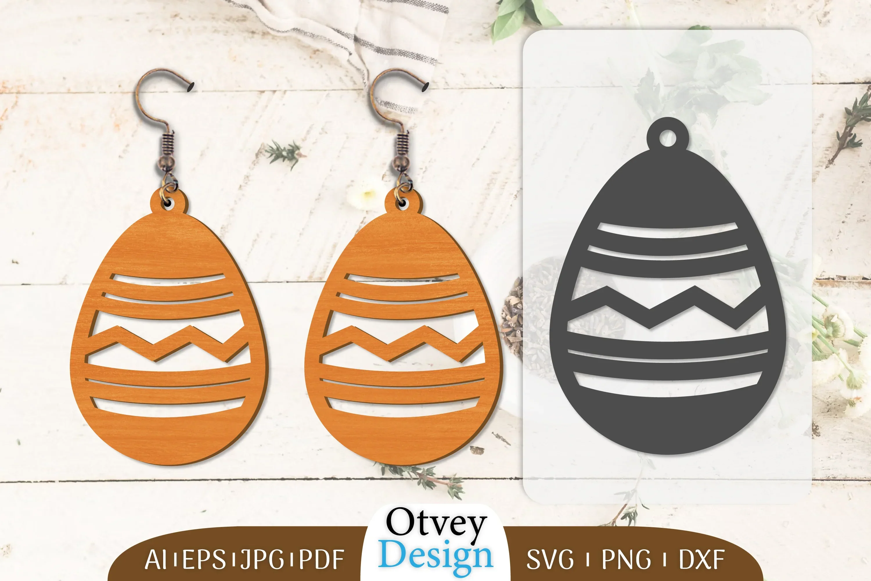 Happy Easter Egg Earring Lasercut SVG Bundle