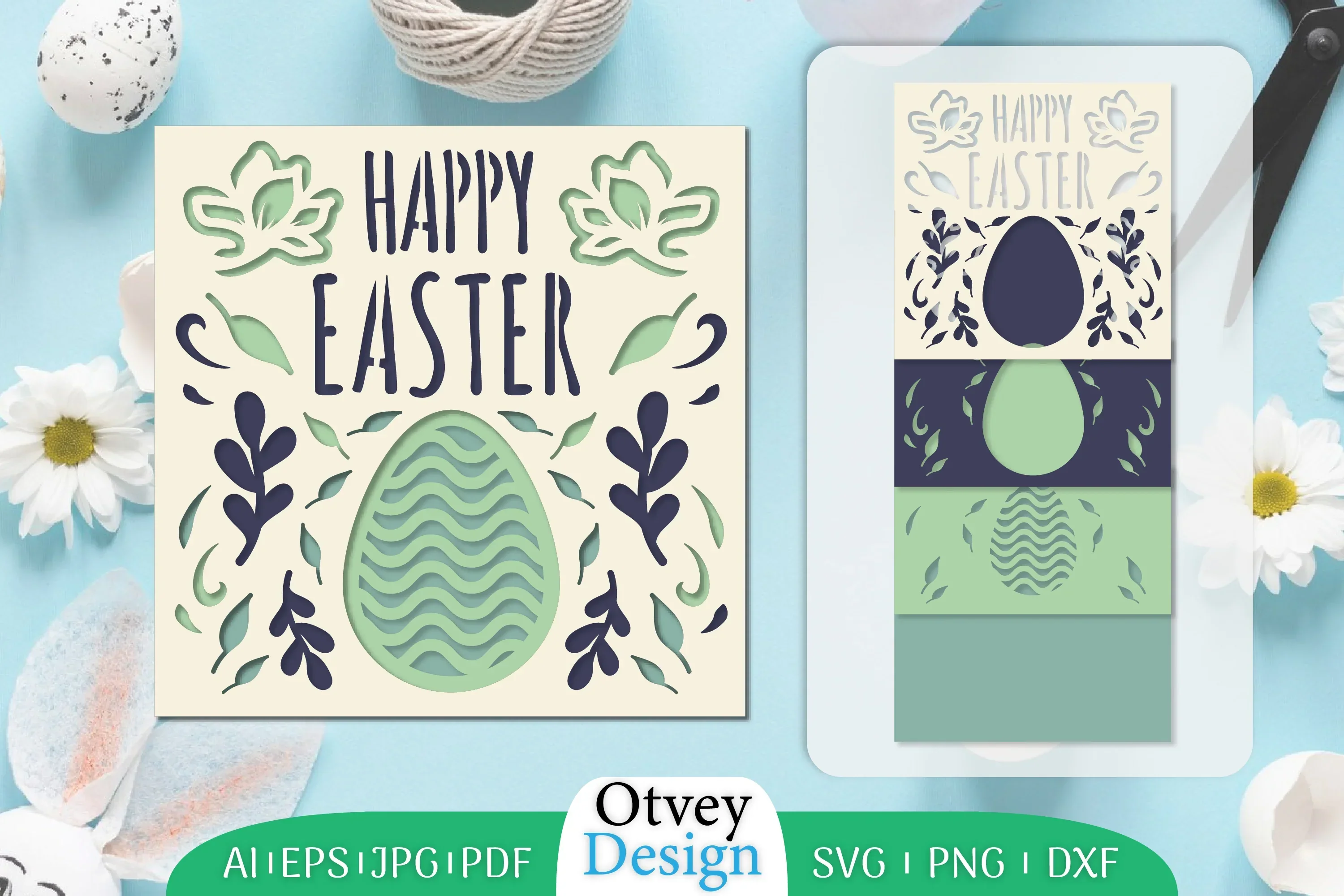 Happy Easter Layered Papercut SVG Bundle
