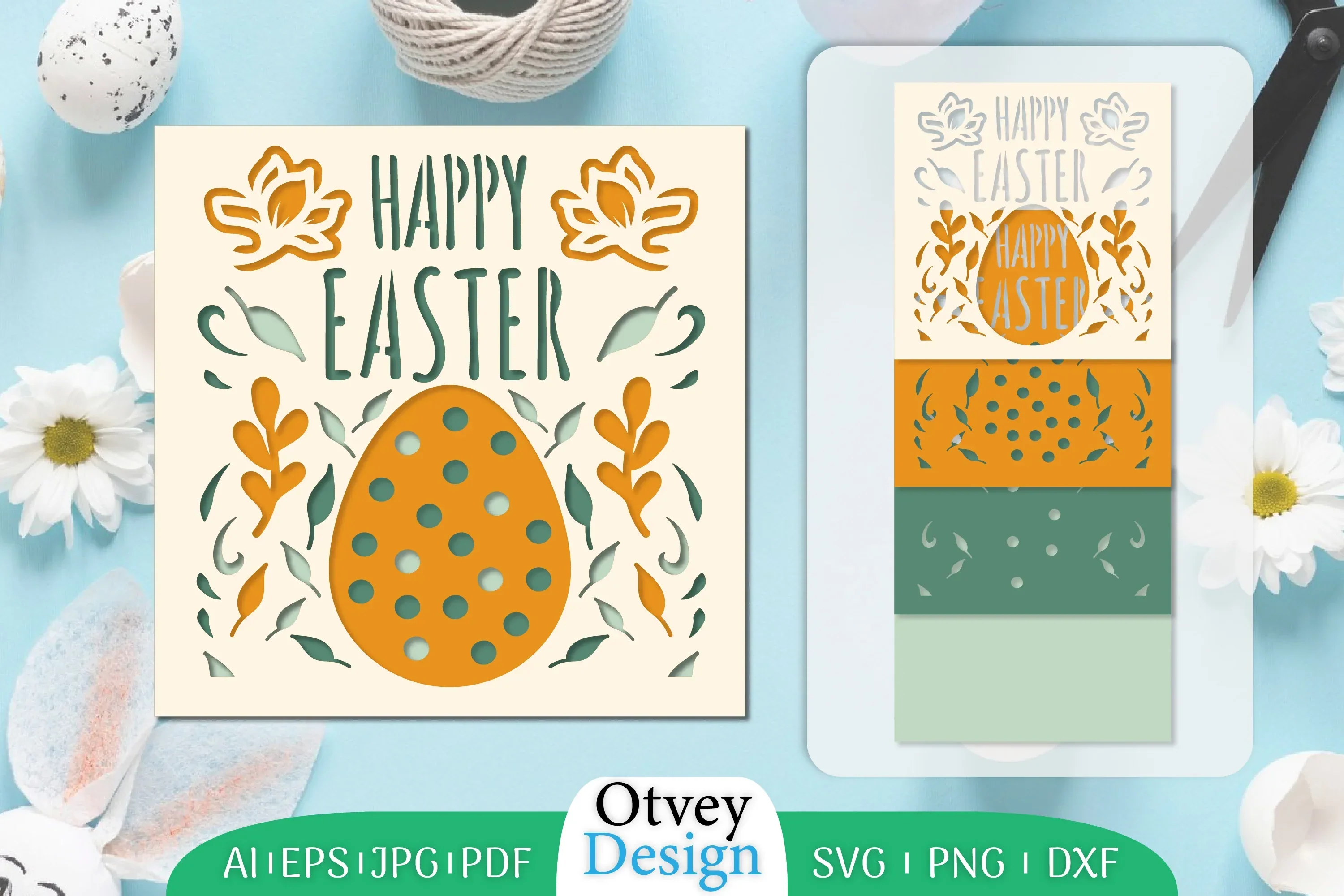 Happy Easter Layered Papercut SVG Bundle