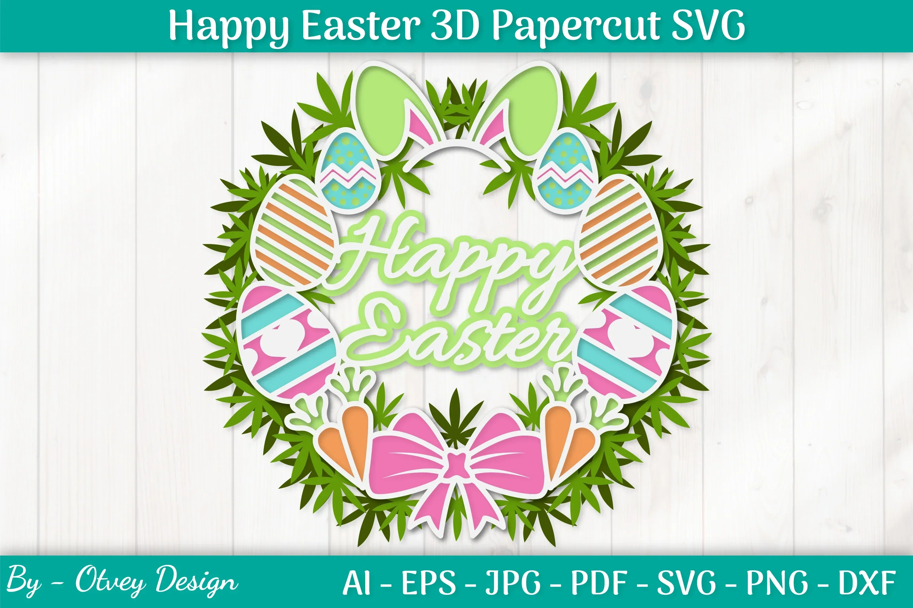 Happy Easter Papercut SVG Bundle