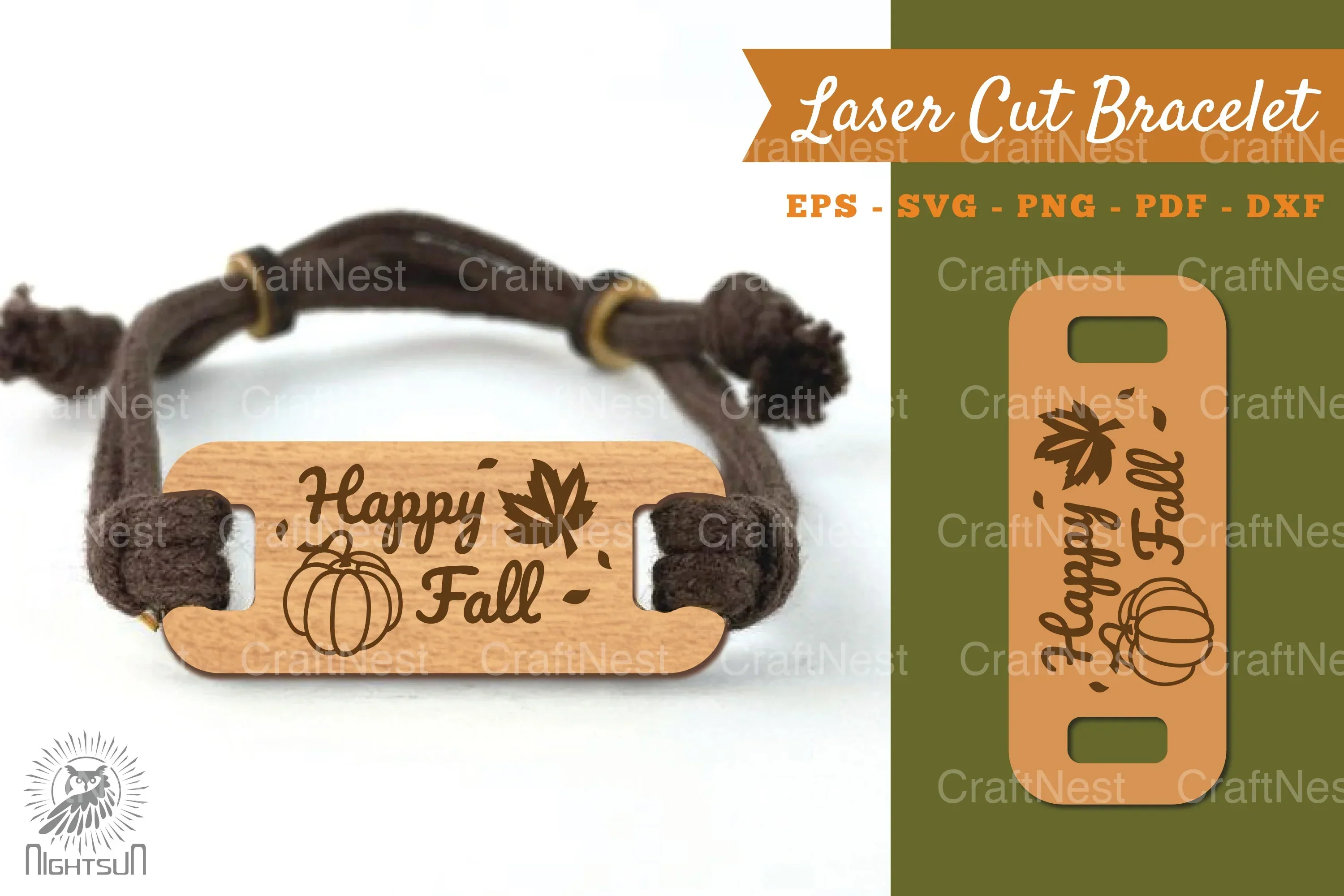 Happy Fall Laser Cut Bracelet SVG Bundle