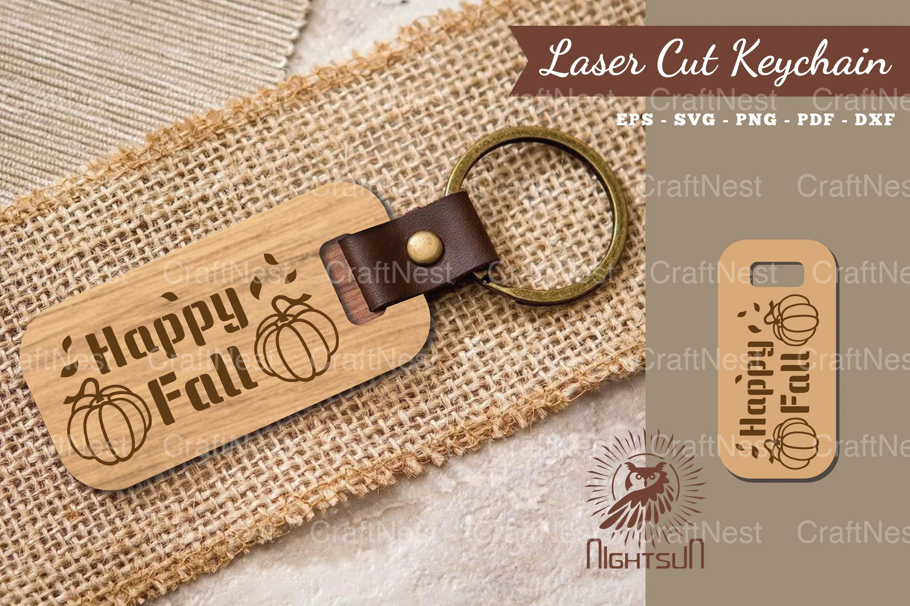 Happy Fall Laser Cut Keychain Design Bundle