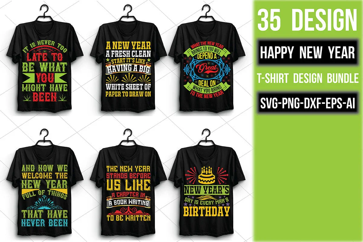 Happy New Year T Shirt Bundle
