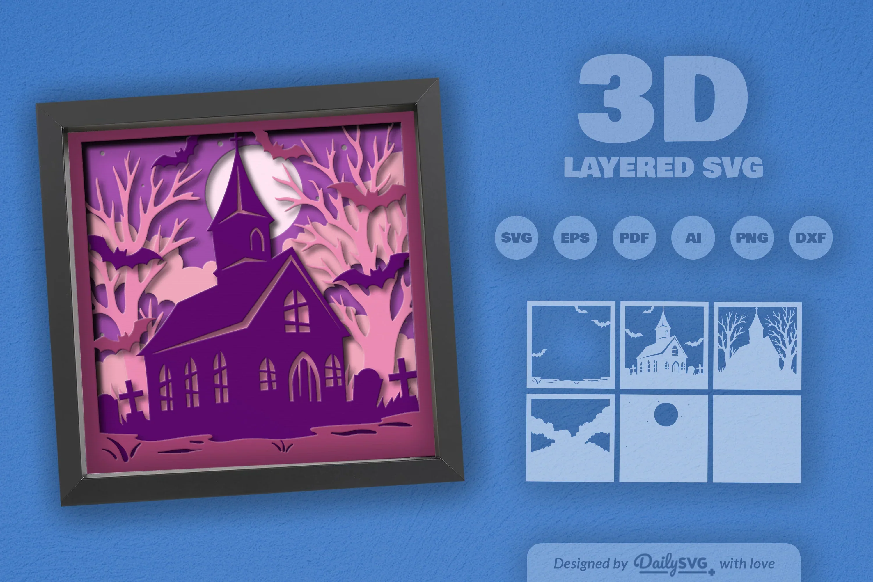 Haunted Halloween Abandoned Church SVG Bundle - Image 2