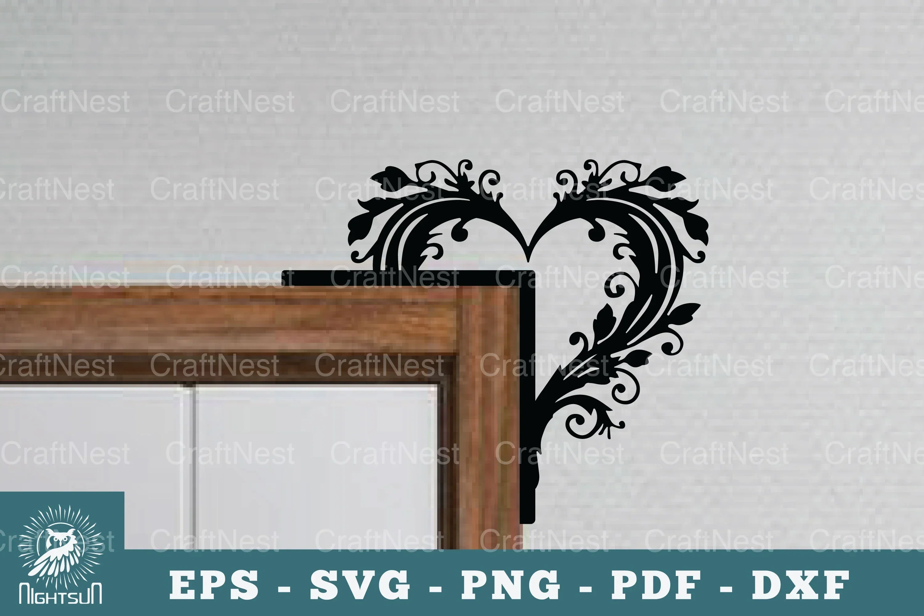 Heart Door Corner Lasercut SVG Bundle