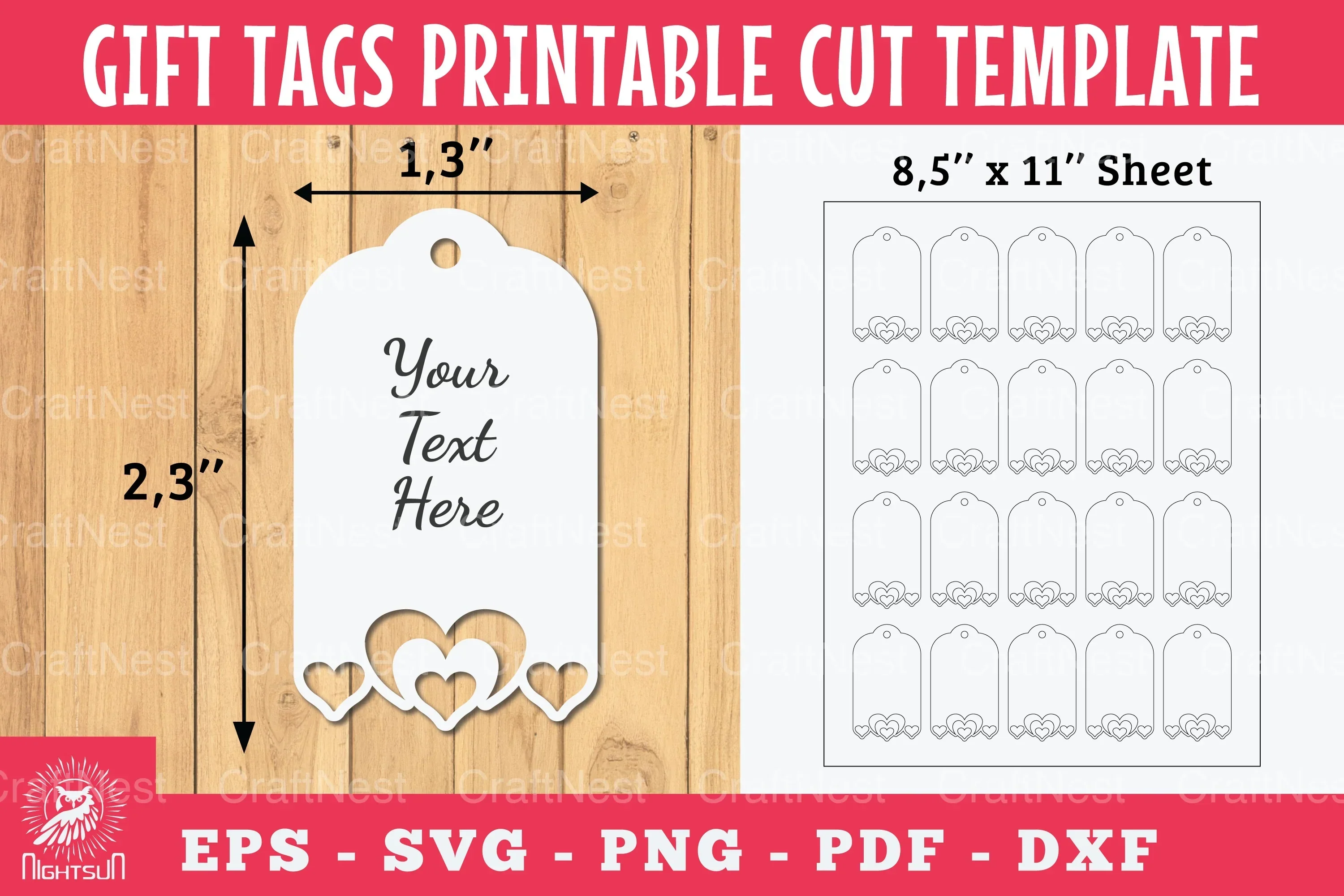 Heart Gift Tags Printable Bundle