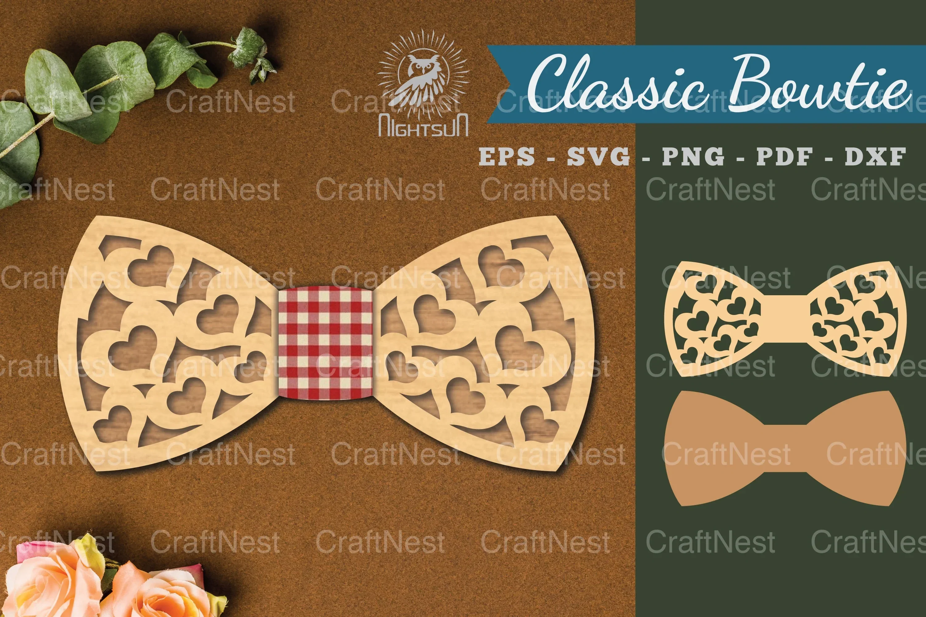 Heart Laser Cut Bowtie SVG Bundle