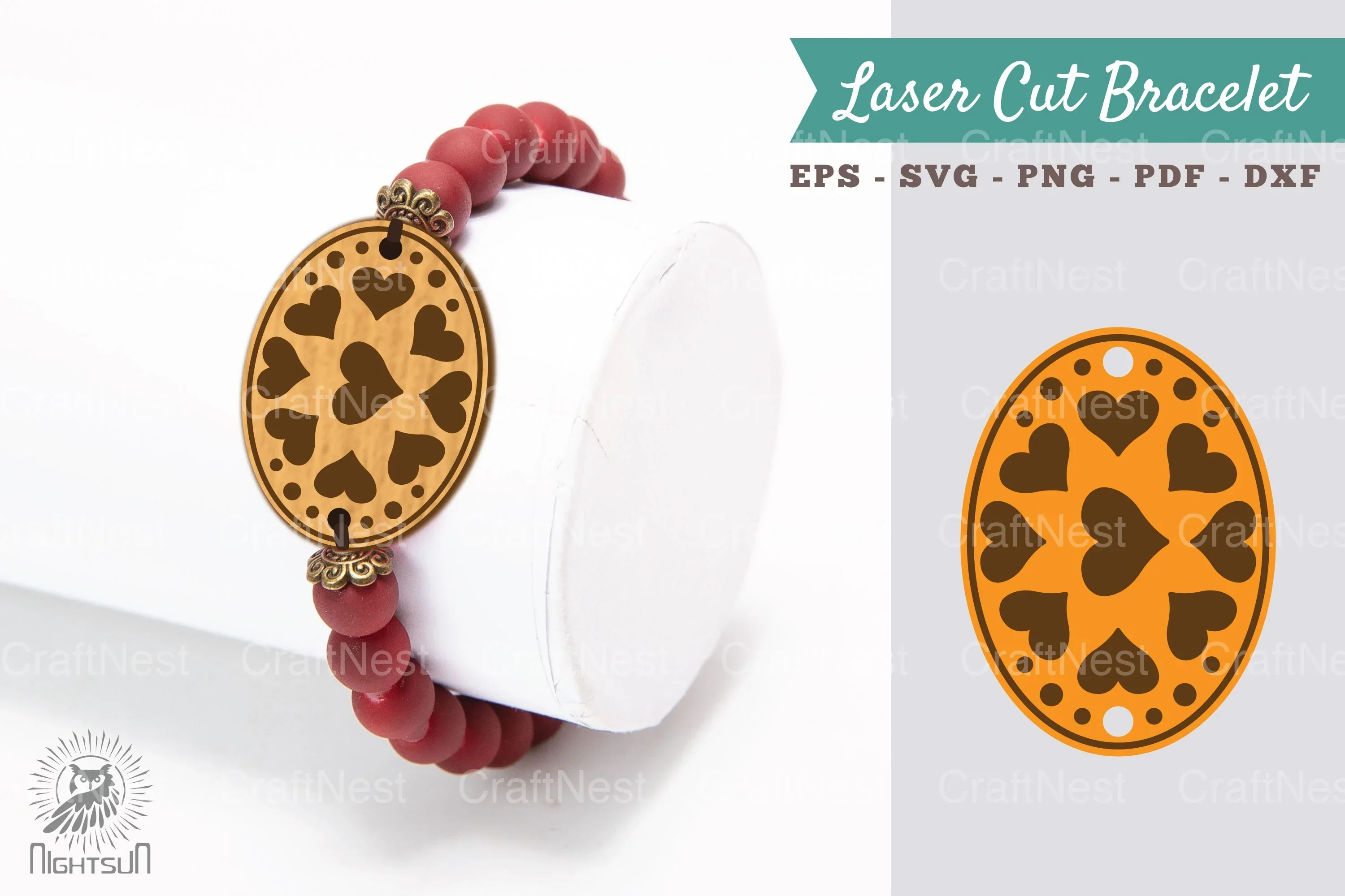 Heart Laser Cut Bracelet SVG Bundle