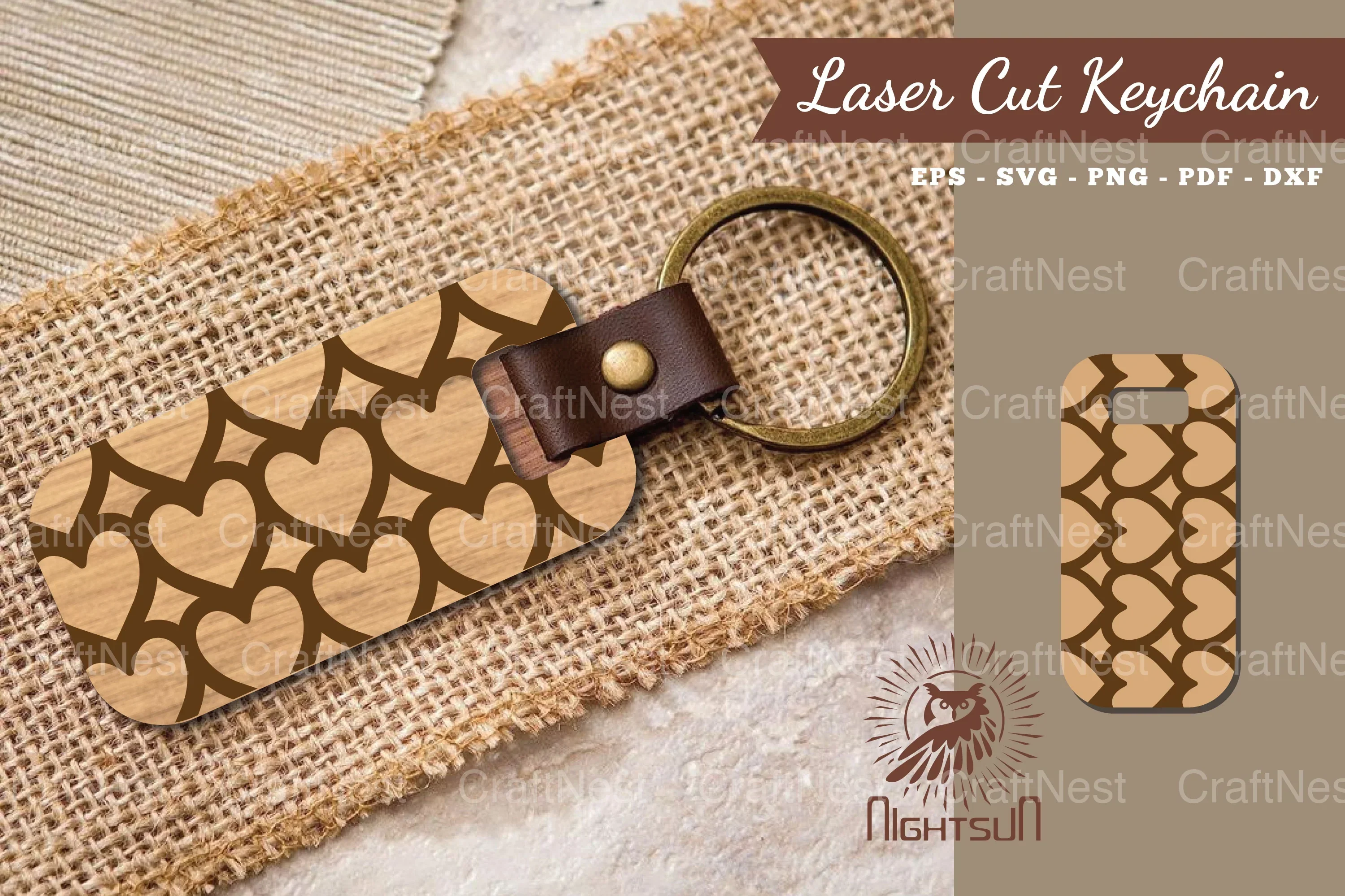 Heart Laser Cut Keychain Design Bundle