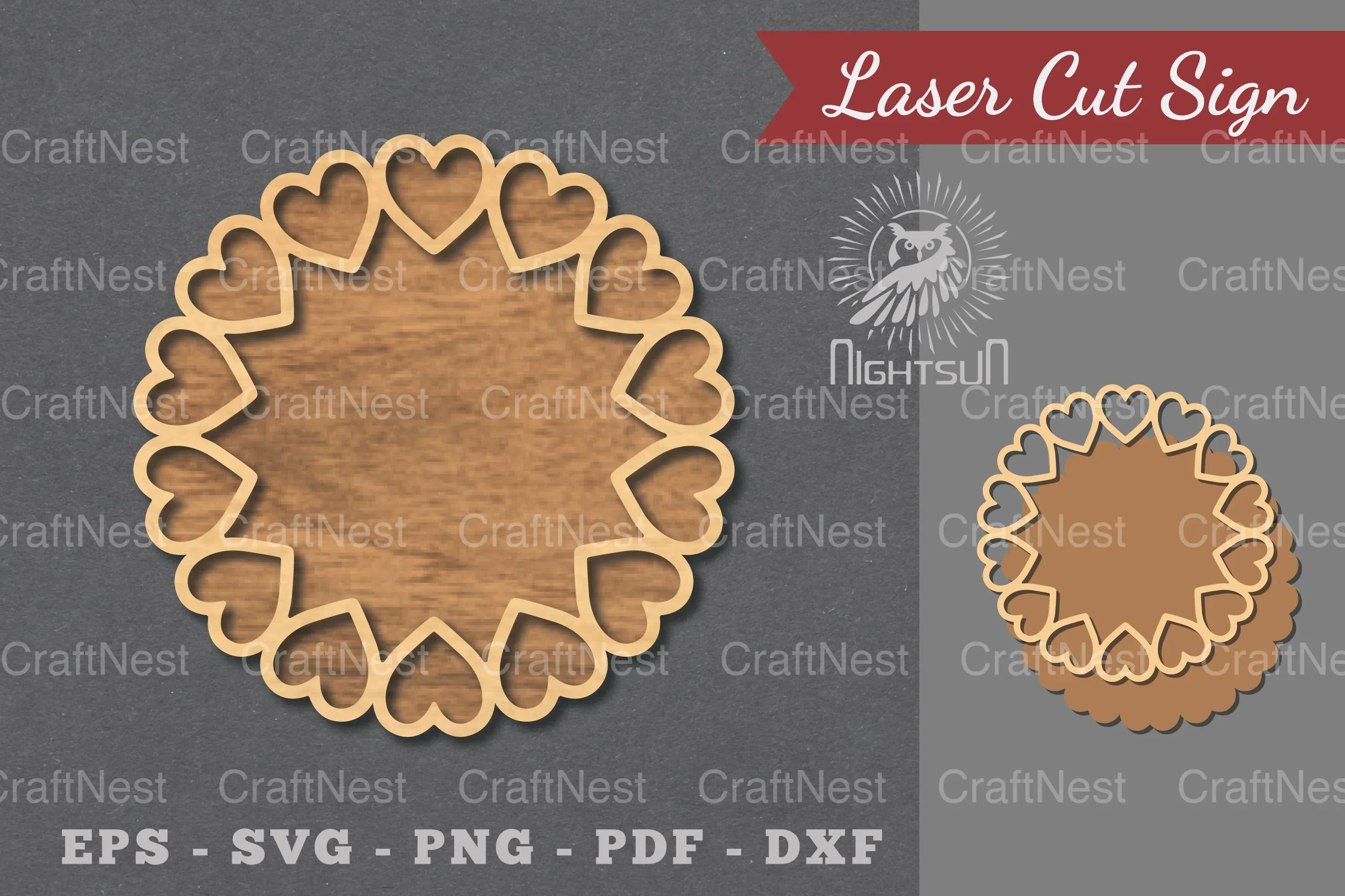 Heart Laser Cut Sign Clipart Bundle