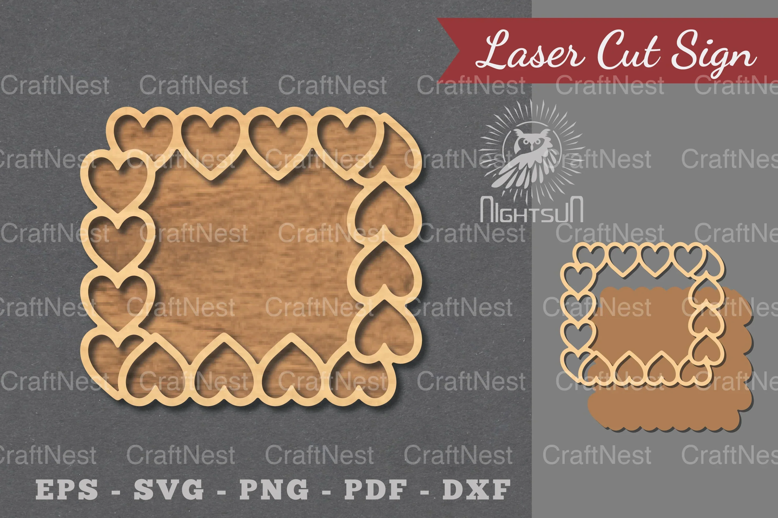 Heart Laser Cut Sign Clipart Bundle