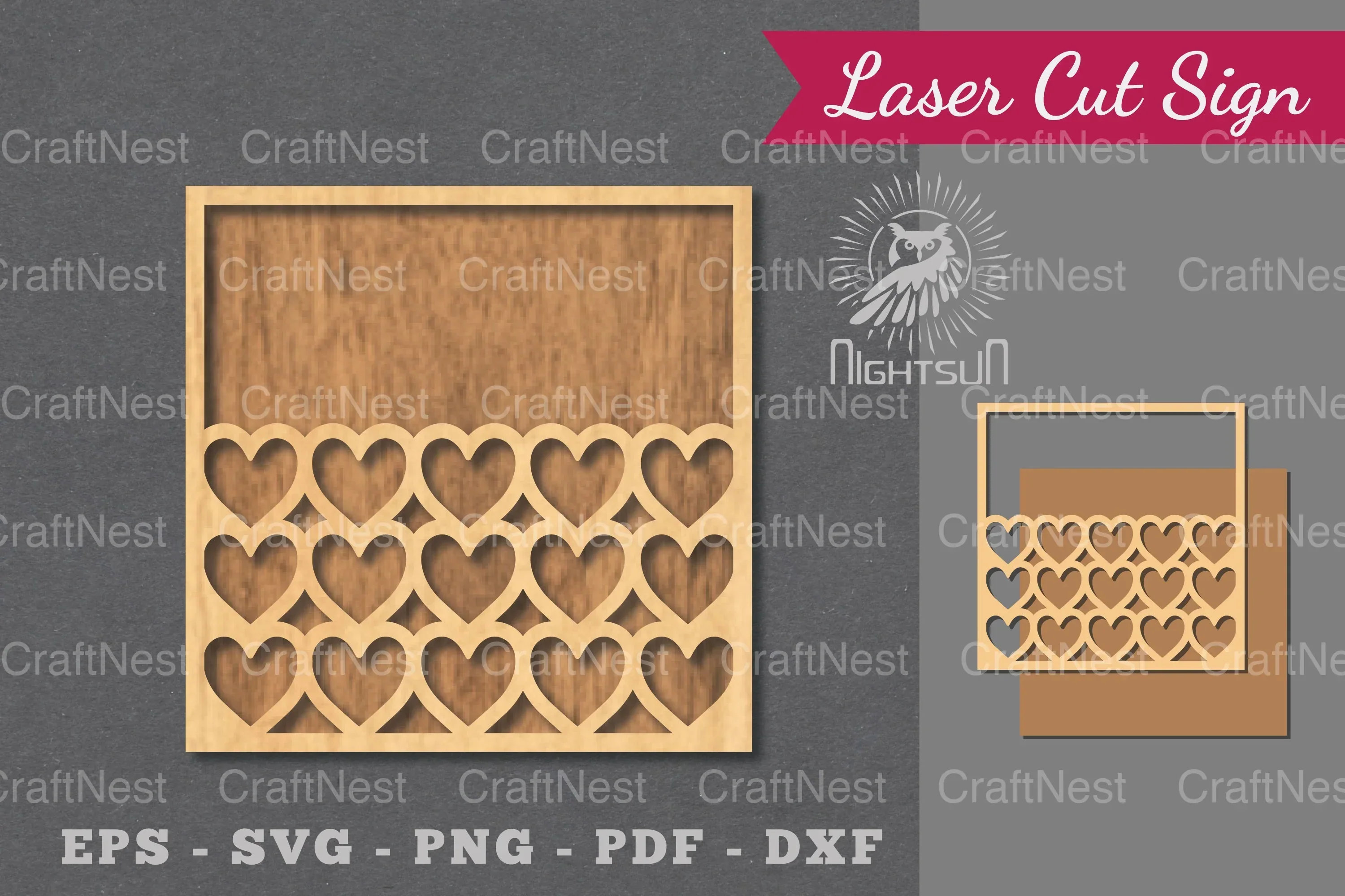 Heart Laser Cut Sign Clipart Bundle