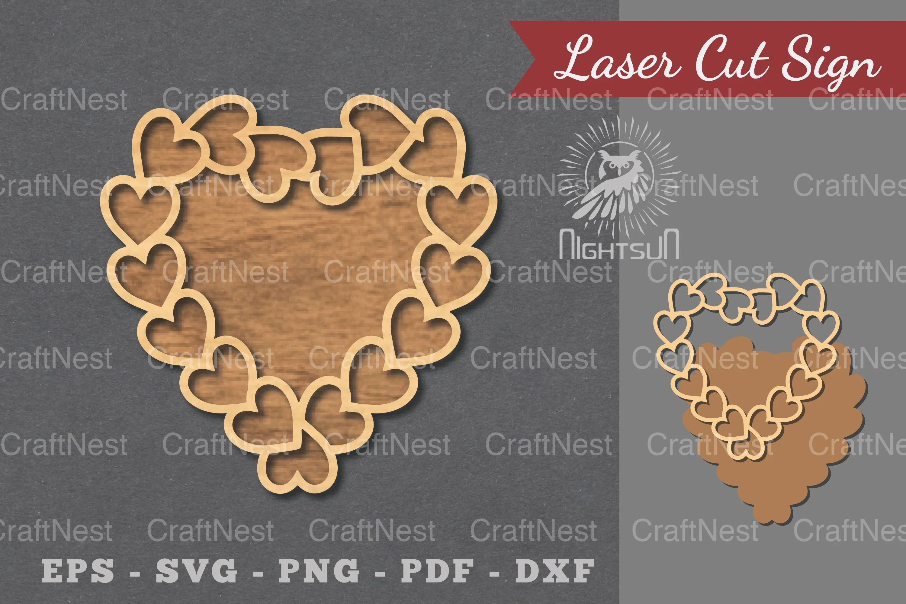 Heart Laser Cut Sign Clipart Bundle