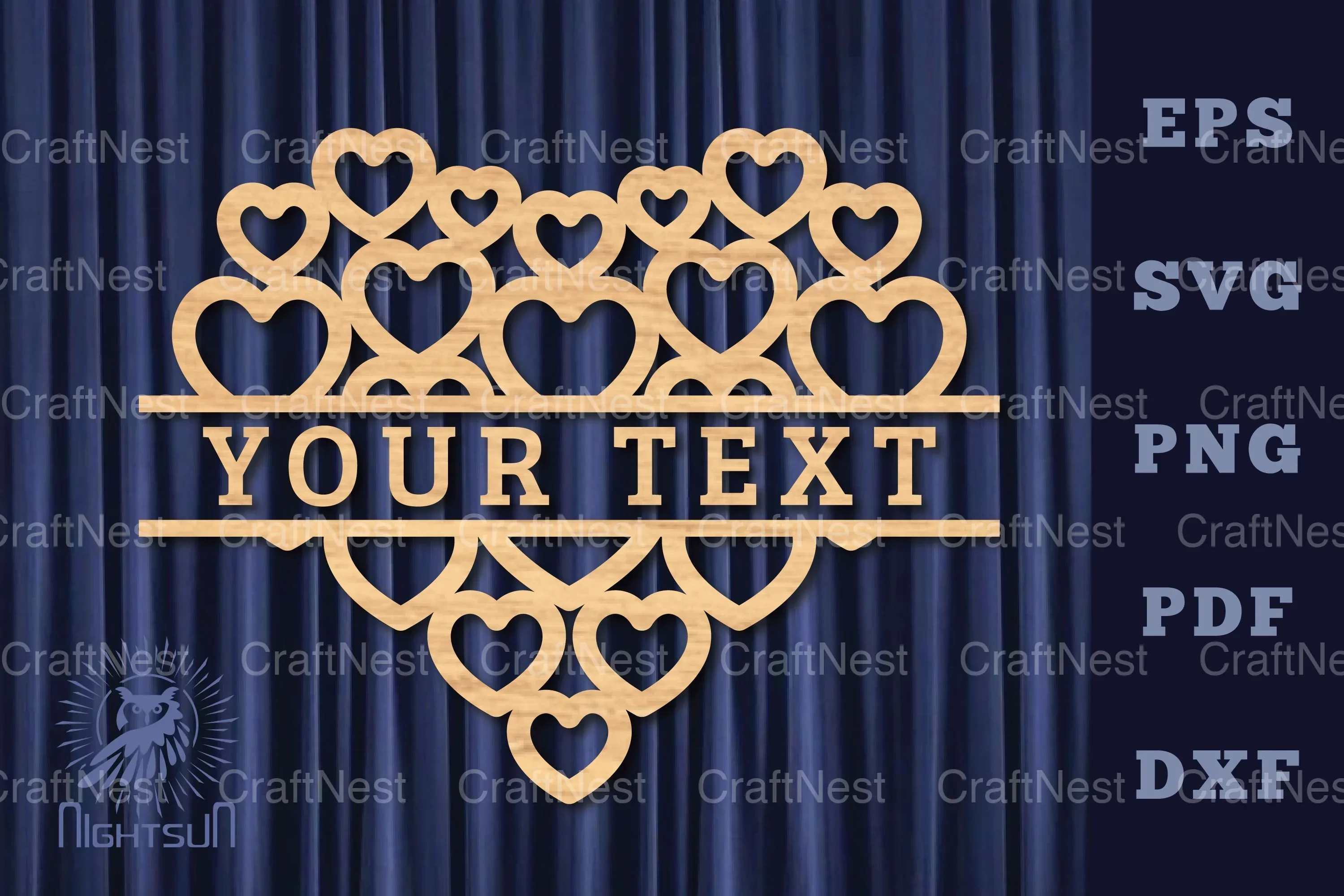 Heart Lasercut Split Monogram Clipart Bundle