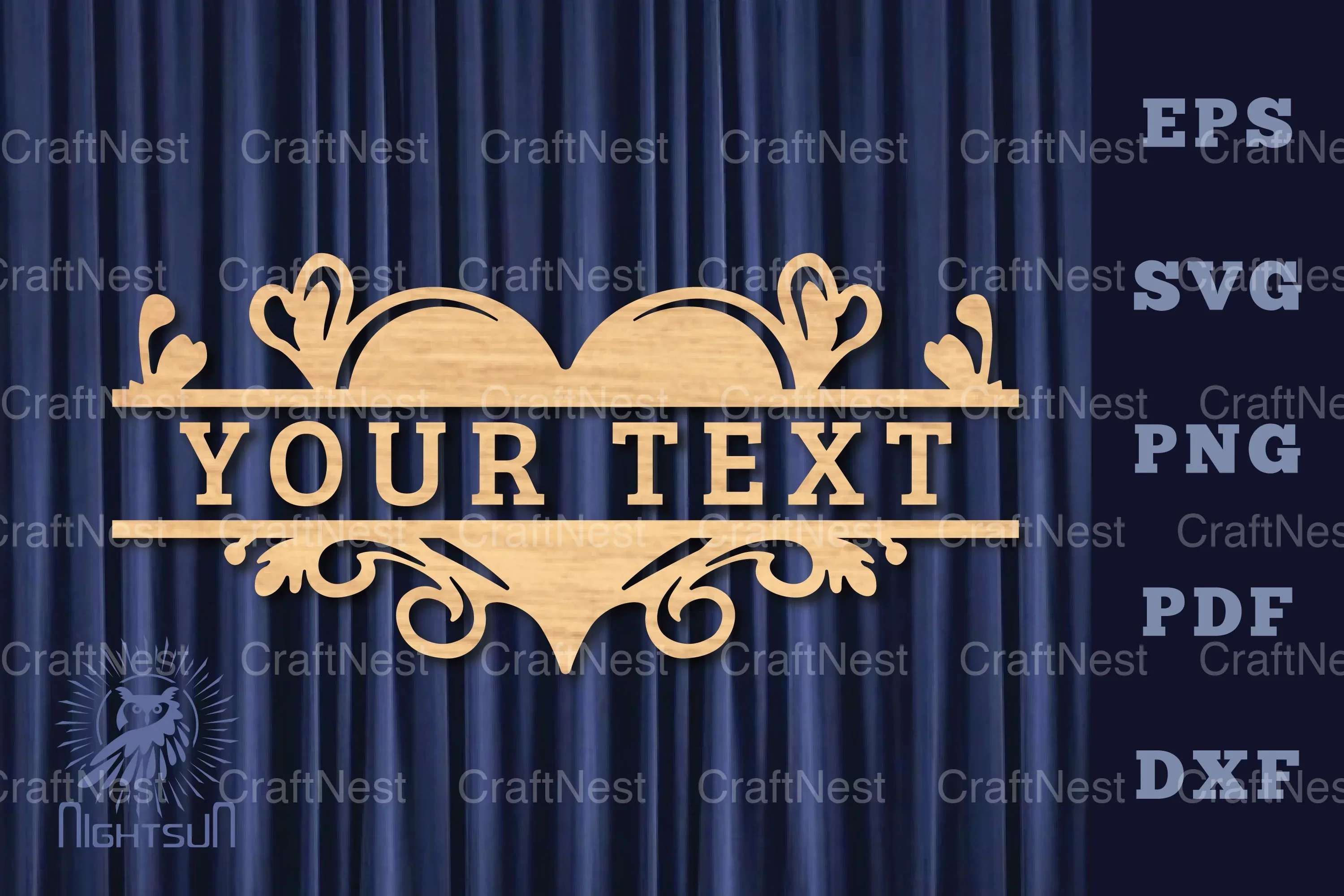 Heart Lasercut Split Monogram SVG Bundle