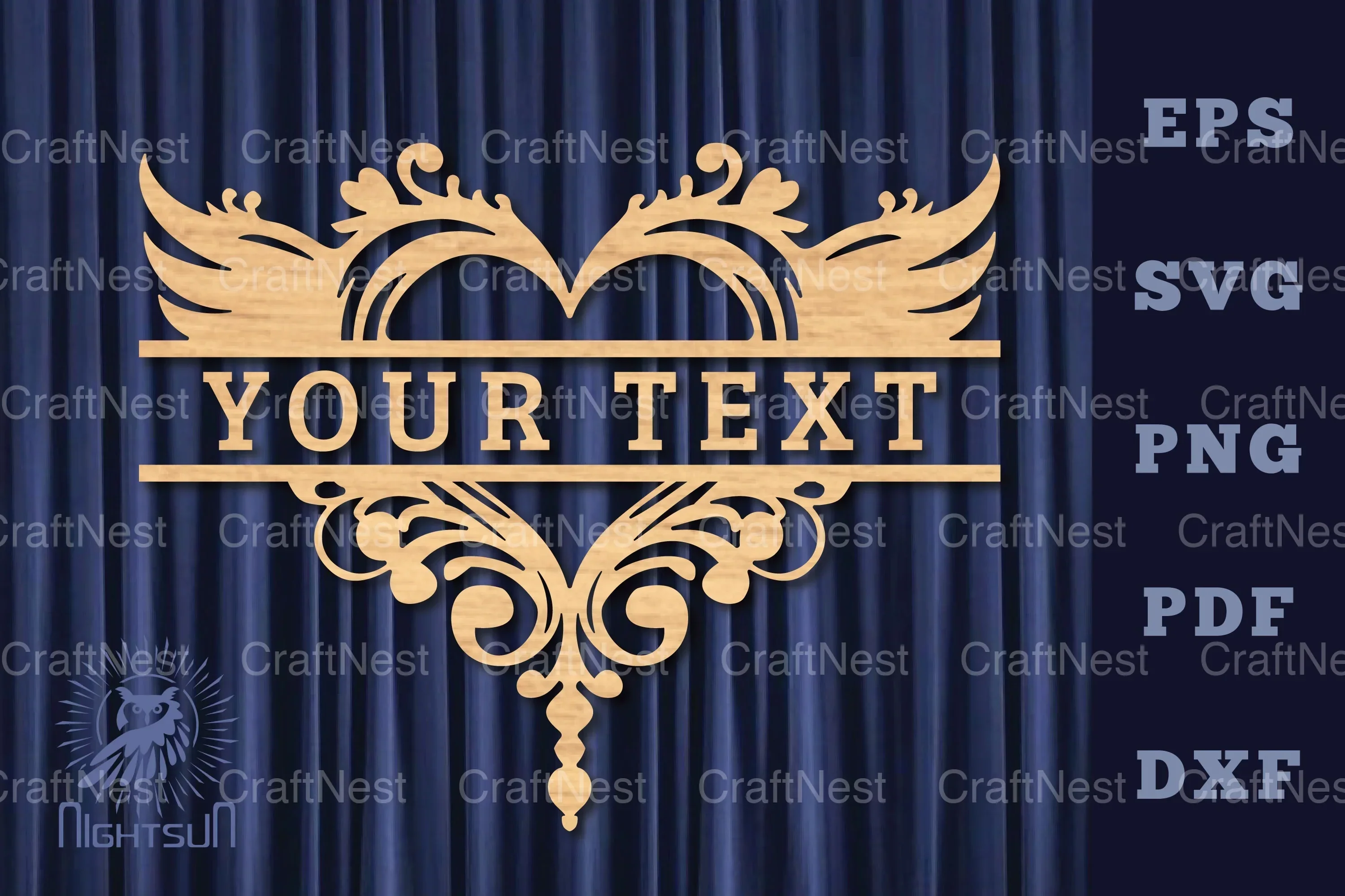 Heart Lasercut Split Monogram SVG Bundle