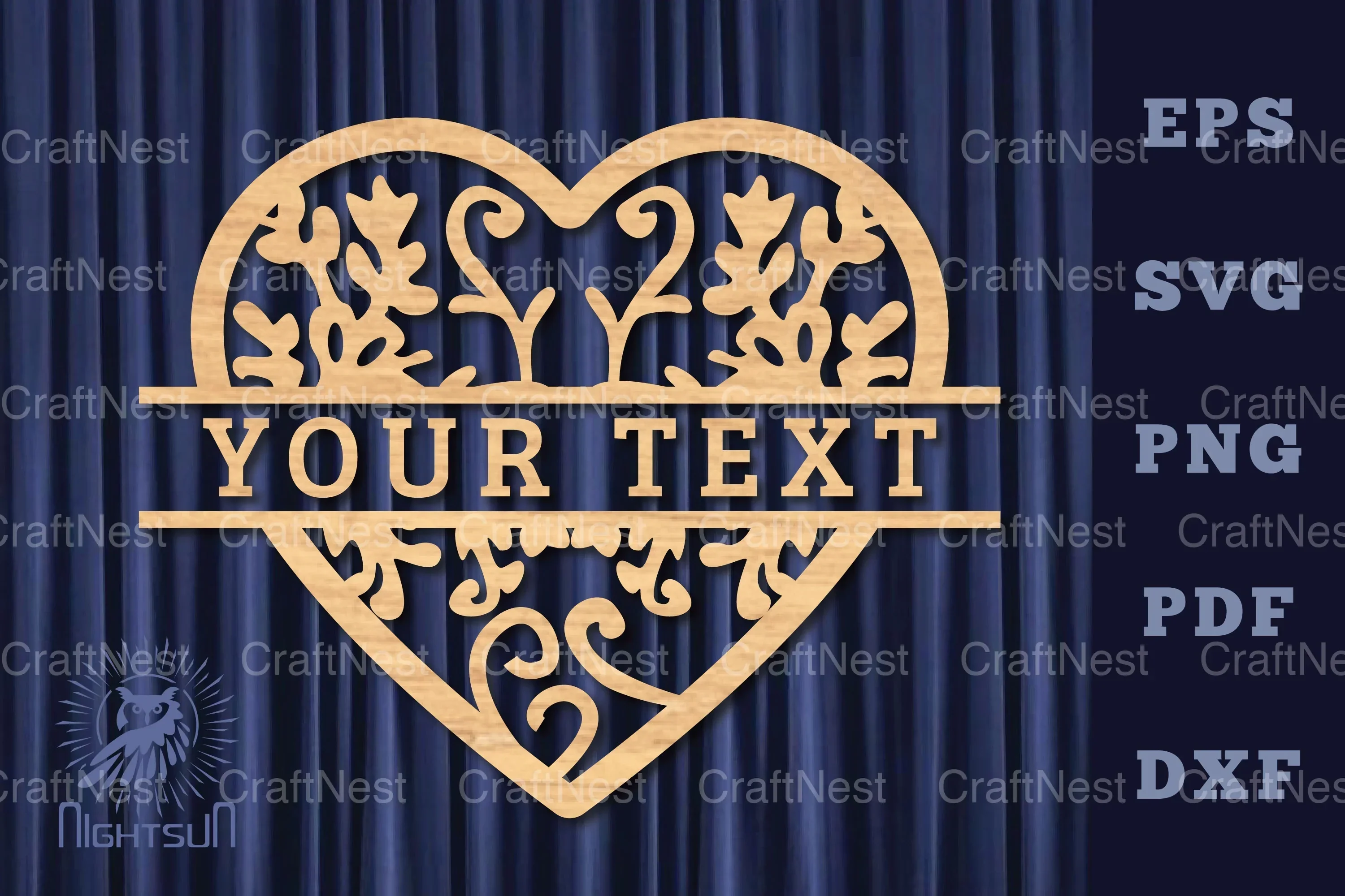 Heart Lasercut Split Monogram SVG Bundle