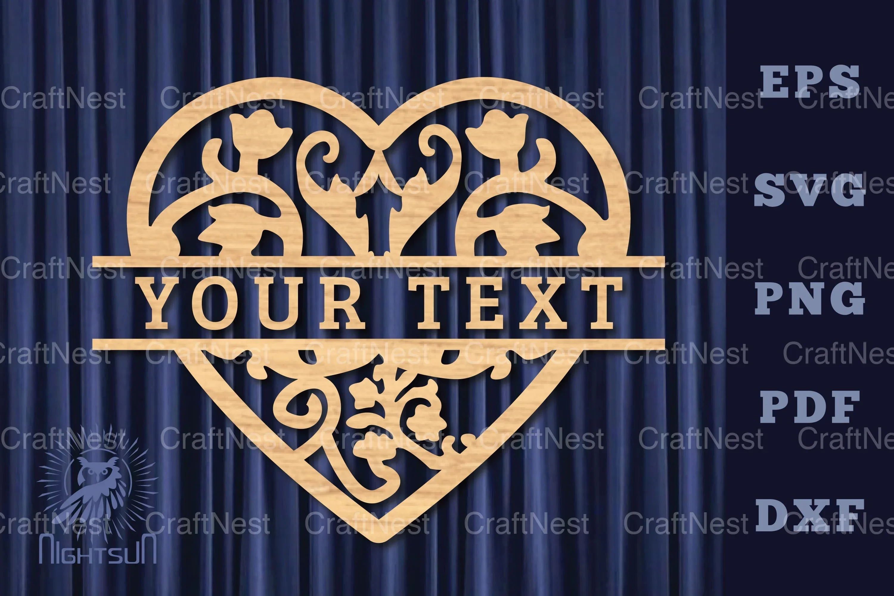 Heart Lasercut Split Monogram SVG Bundle