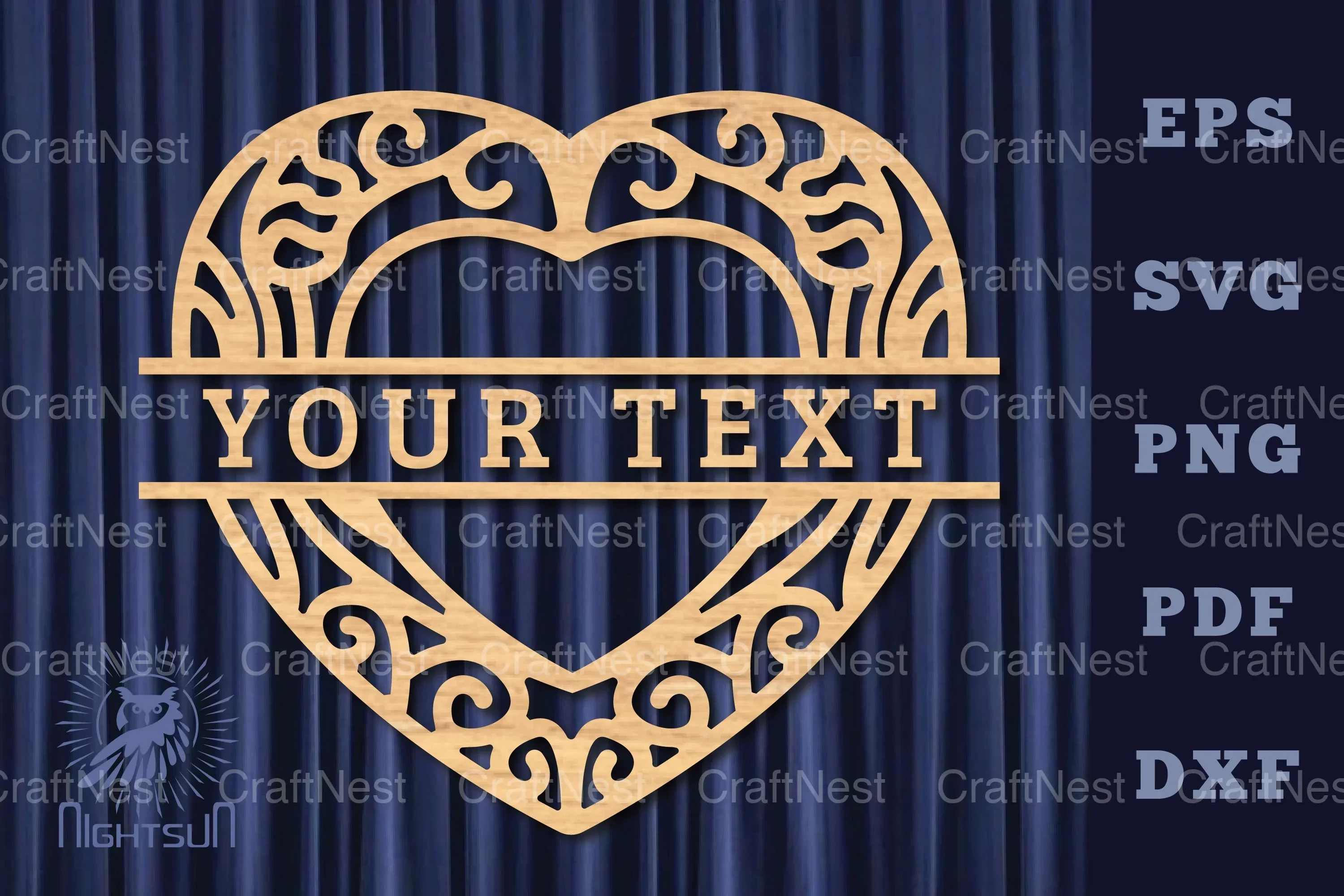 Heart Lasercut Split Monogram SVG Bundle