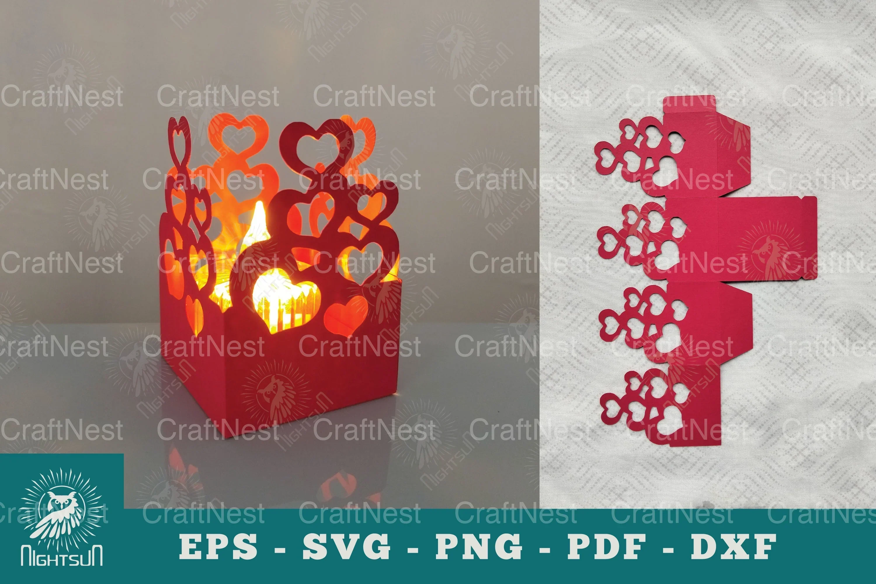 Heart Papercut Lantern SVG Bundle