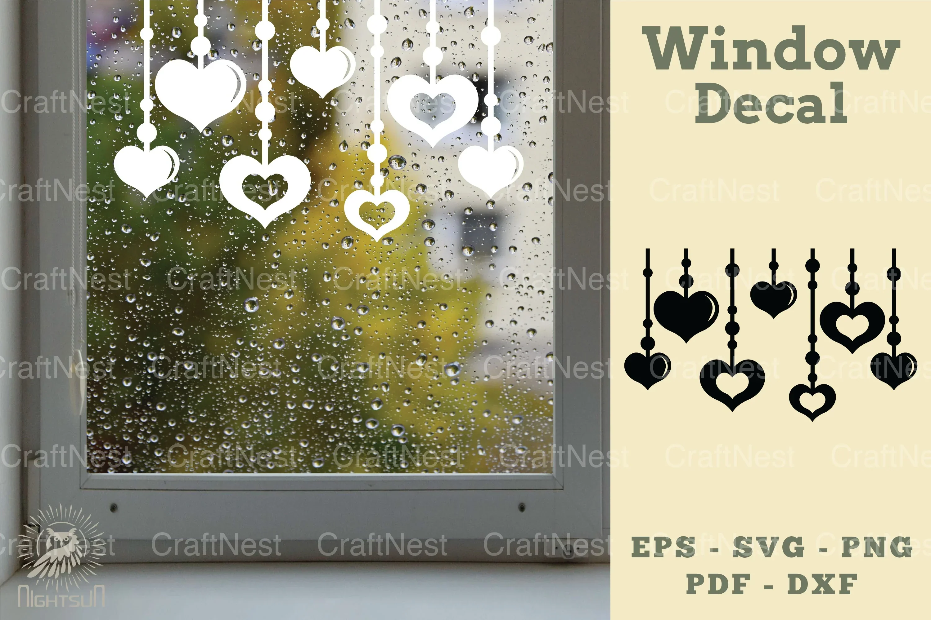 Heart Window Decal Clipart Bundle