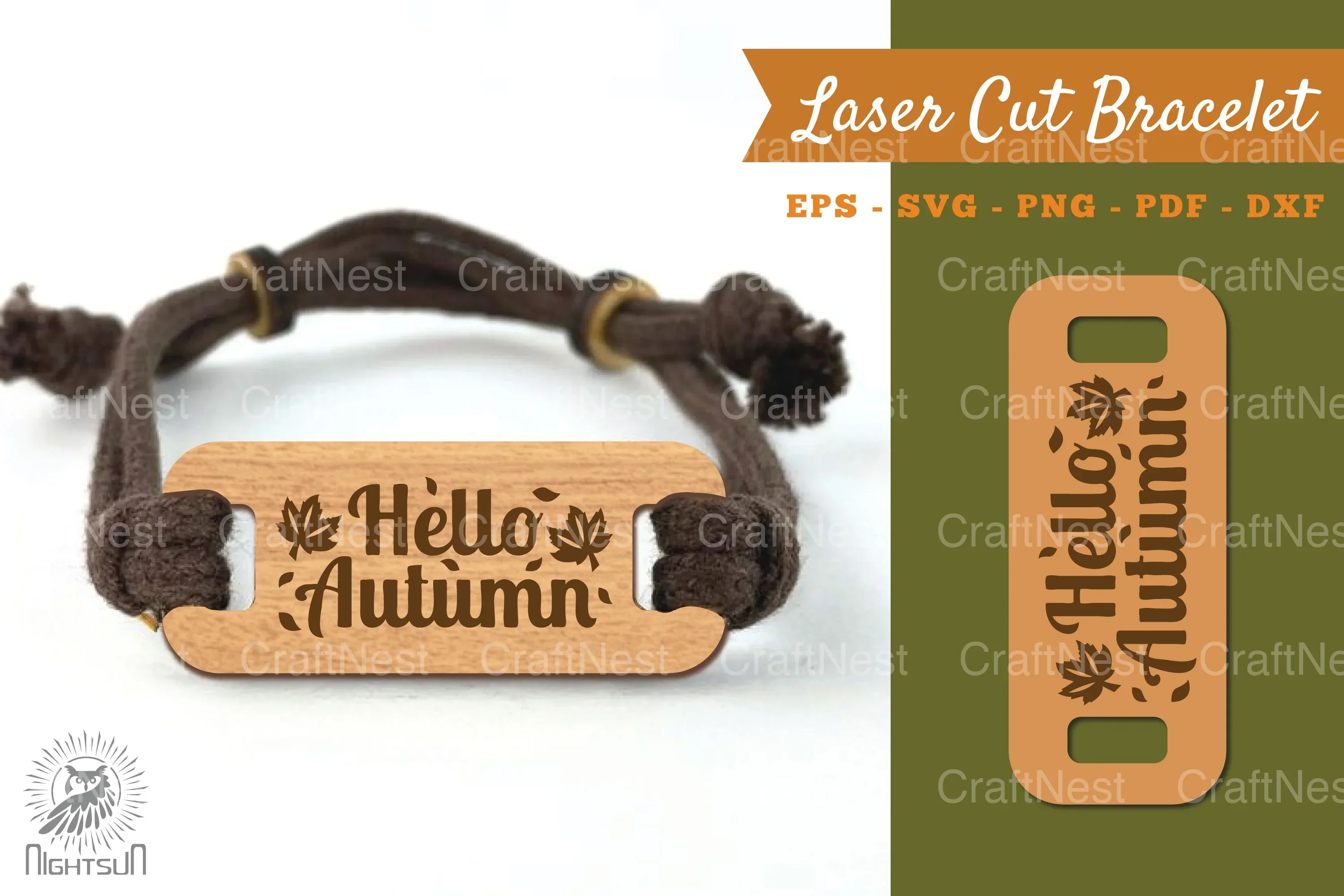 Hello Autumn Laser Cut Bracelet SVG Bundle