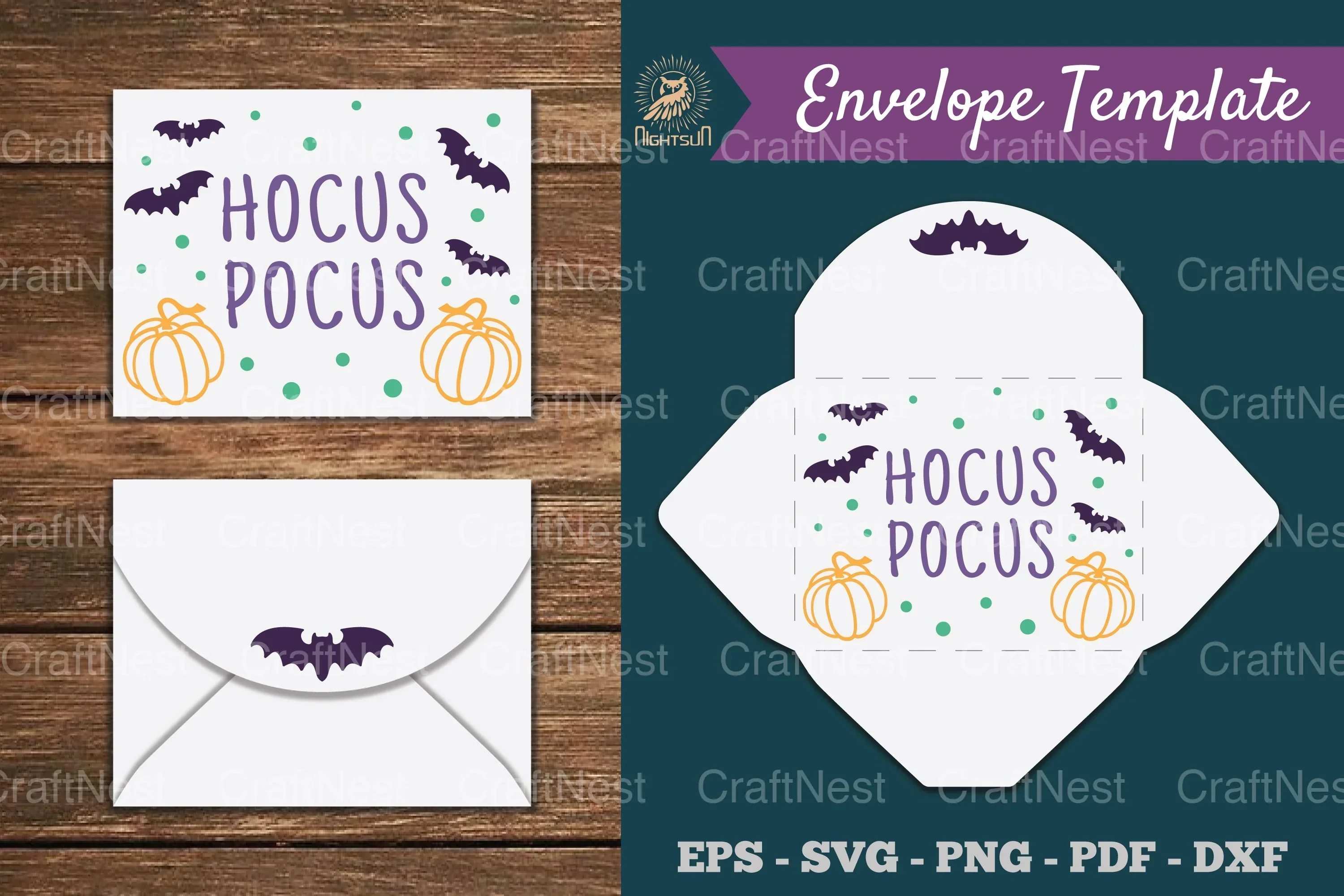 Hocus Pocus Envelope Template SVG Bundle