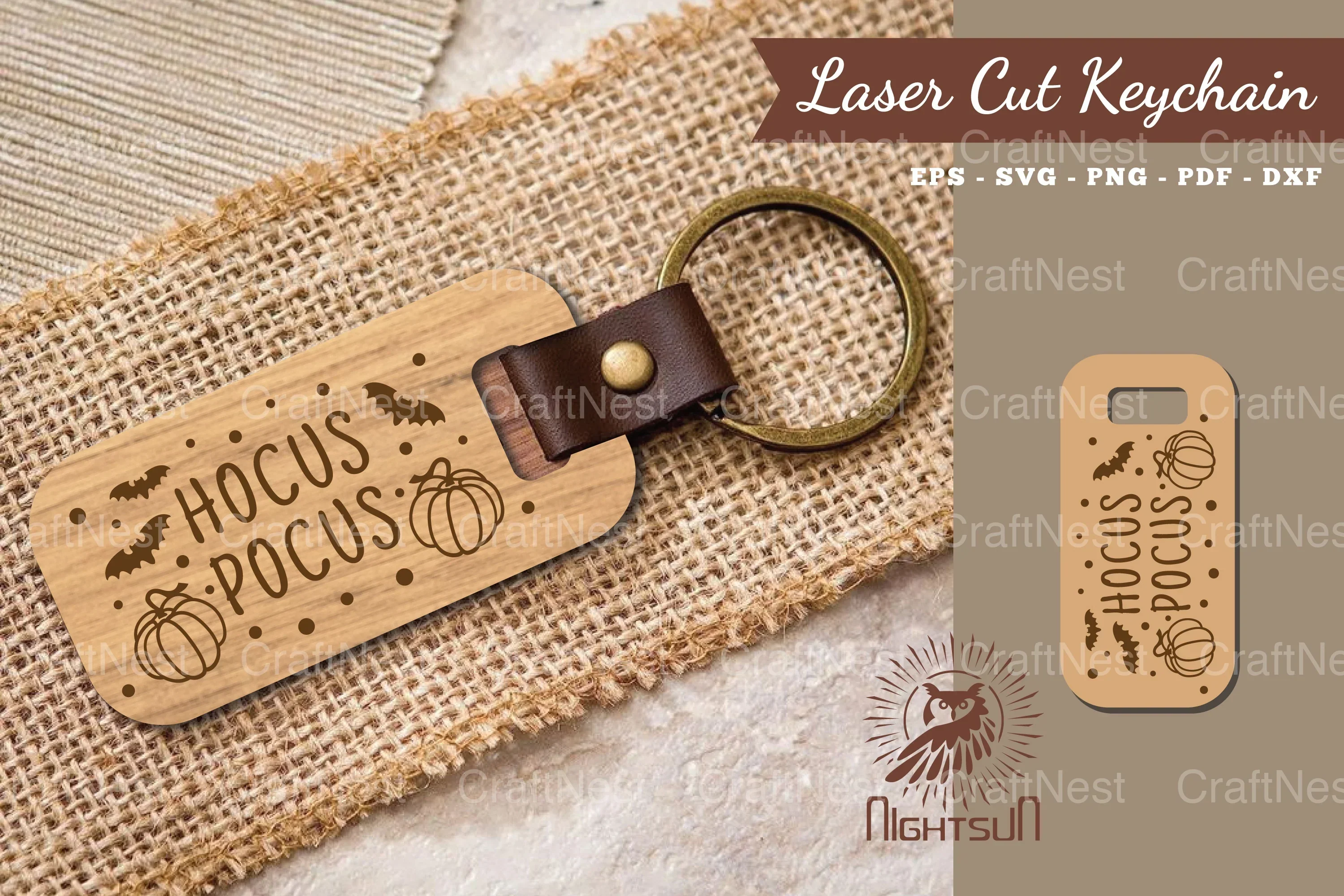 Hocus Pocus Laser Cut Keychain Design