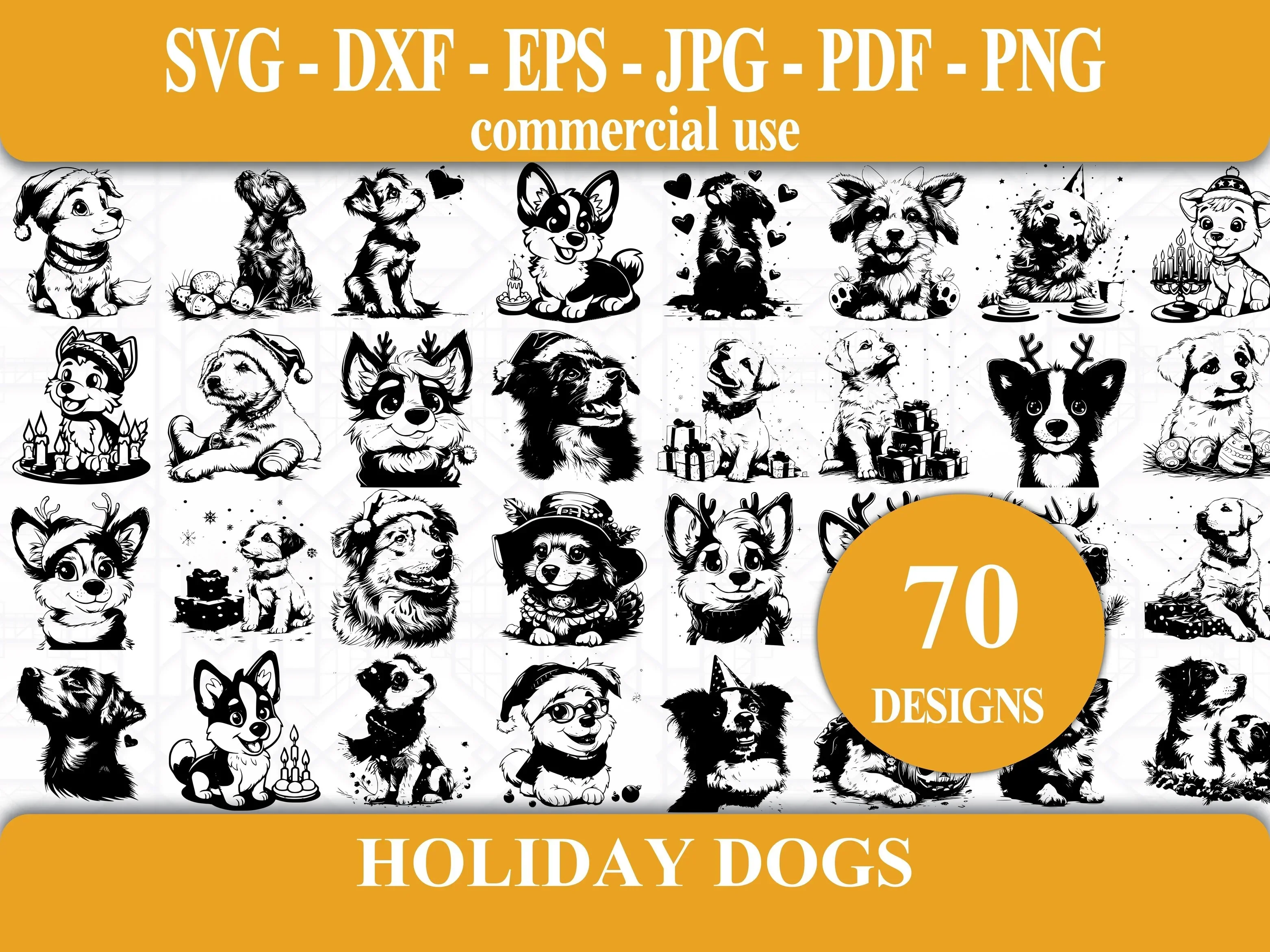 Holiday Dogs SVG Bundle