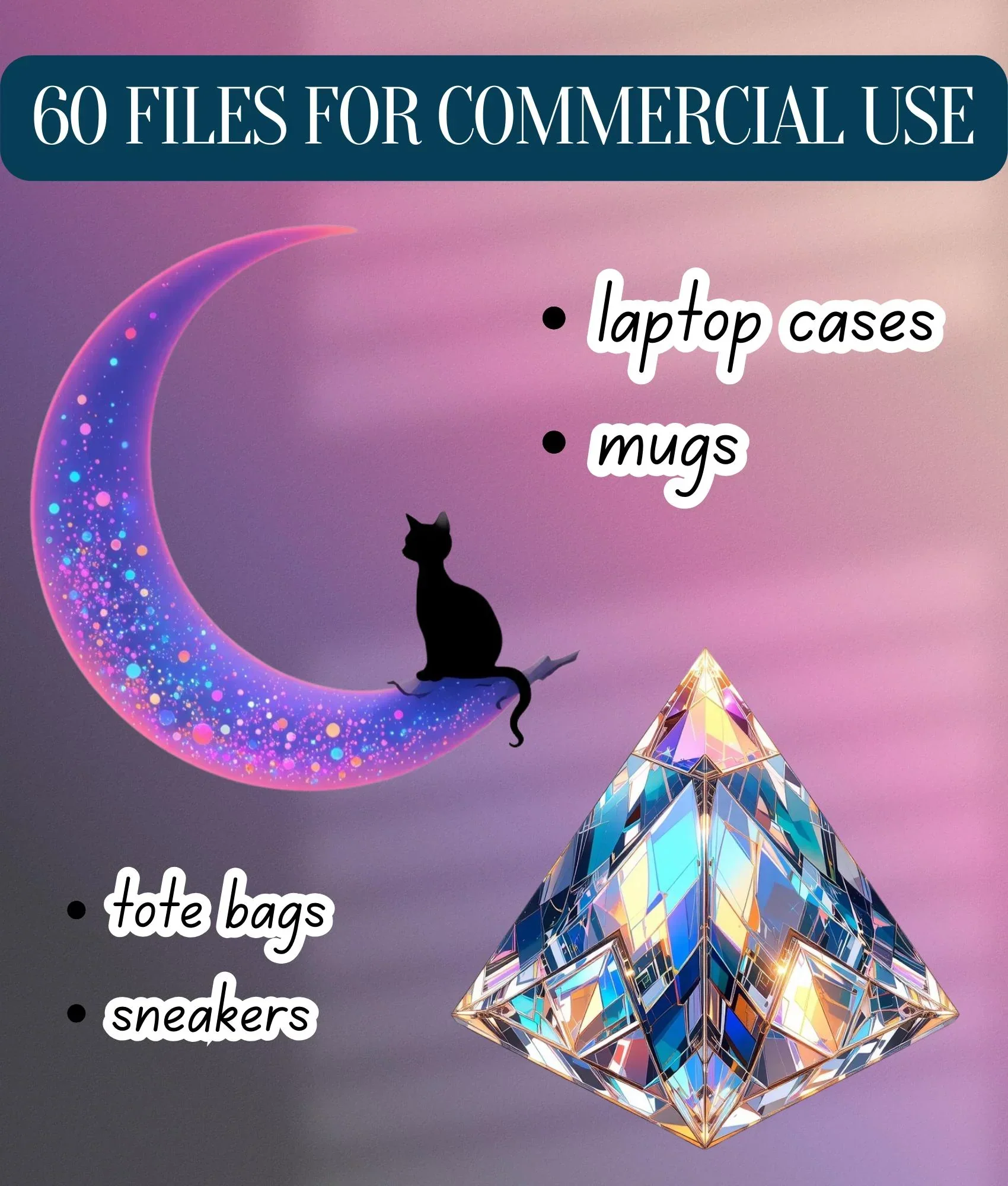 Holographic Celestial Clipart Bundle - Image 6