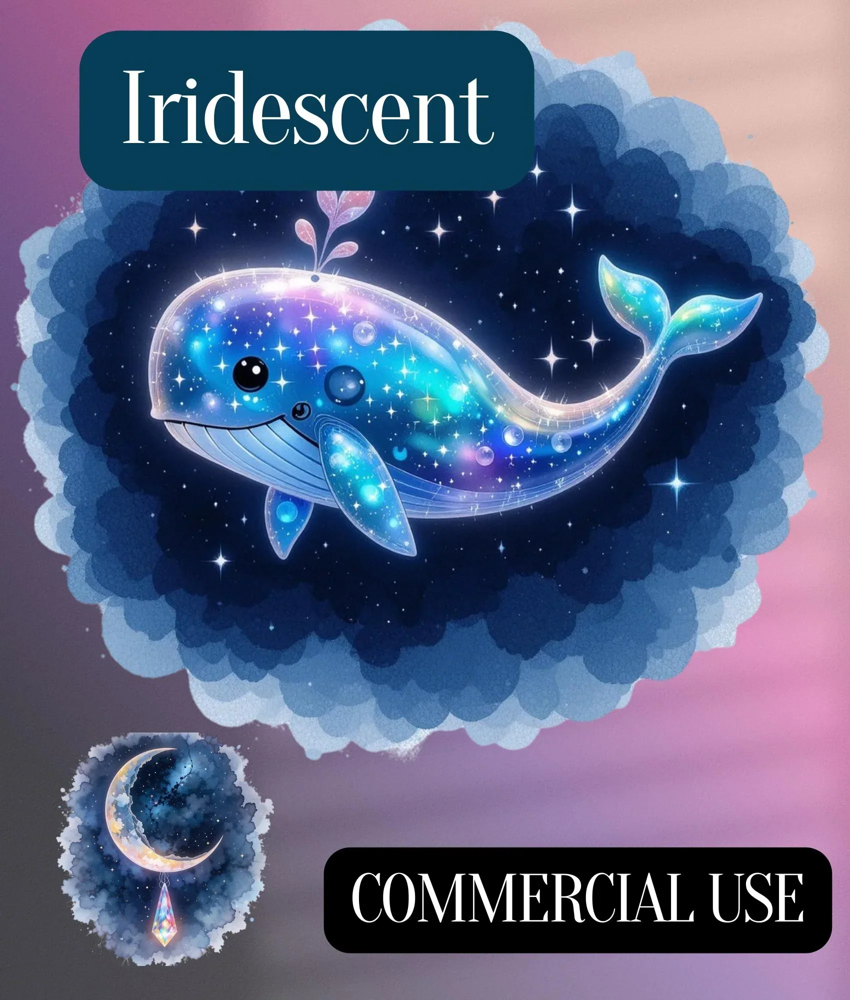 Holographic Celestial Clipart Bundle - Image 8