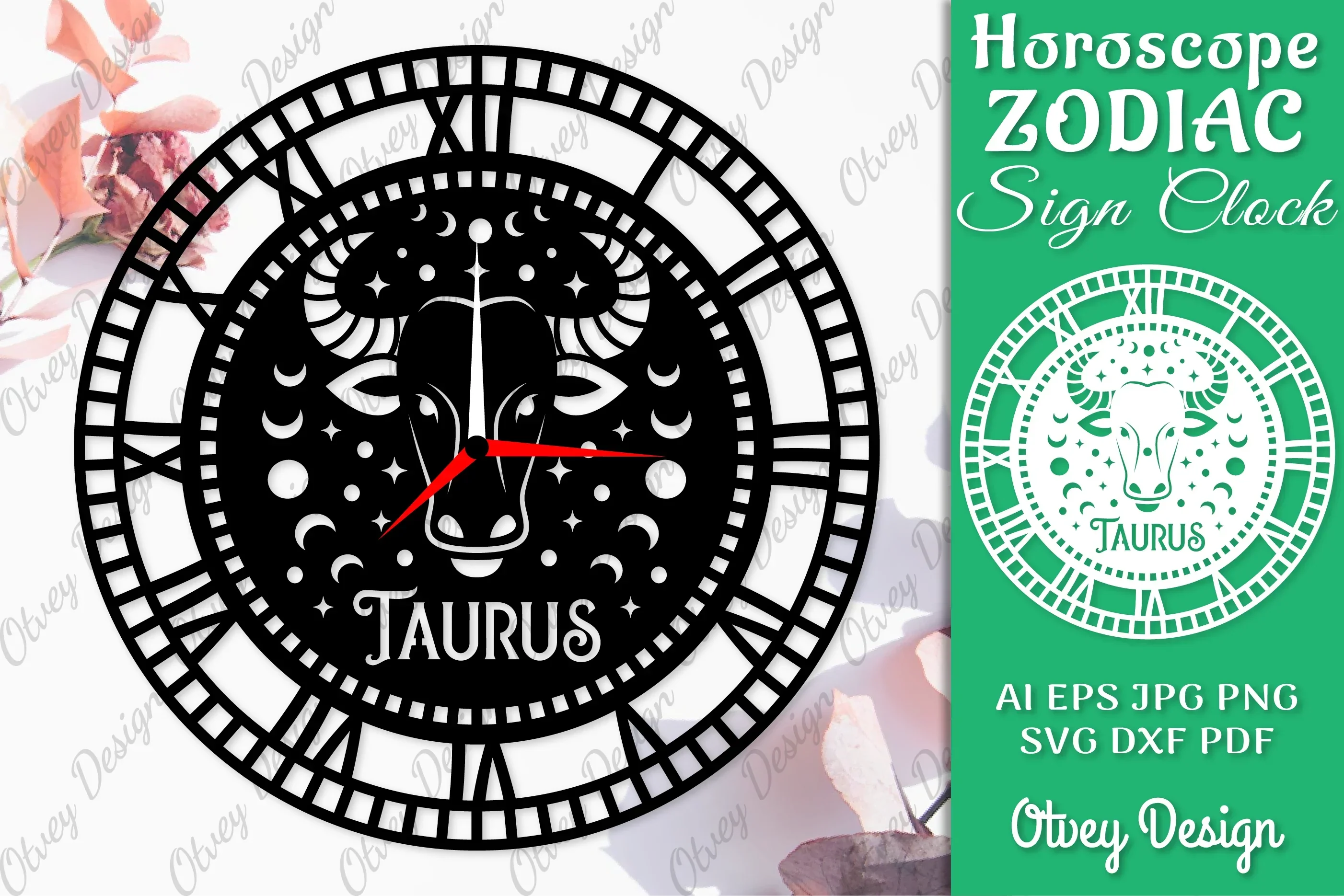 Horoscope Zodiac Sign Laser Cut Clock SVG Bundle