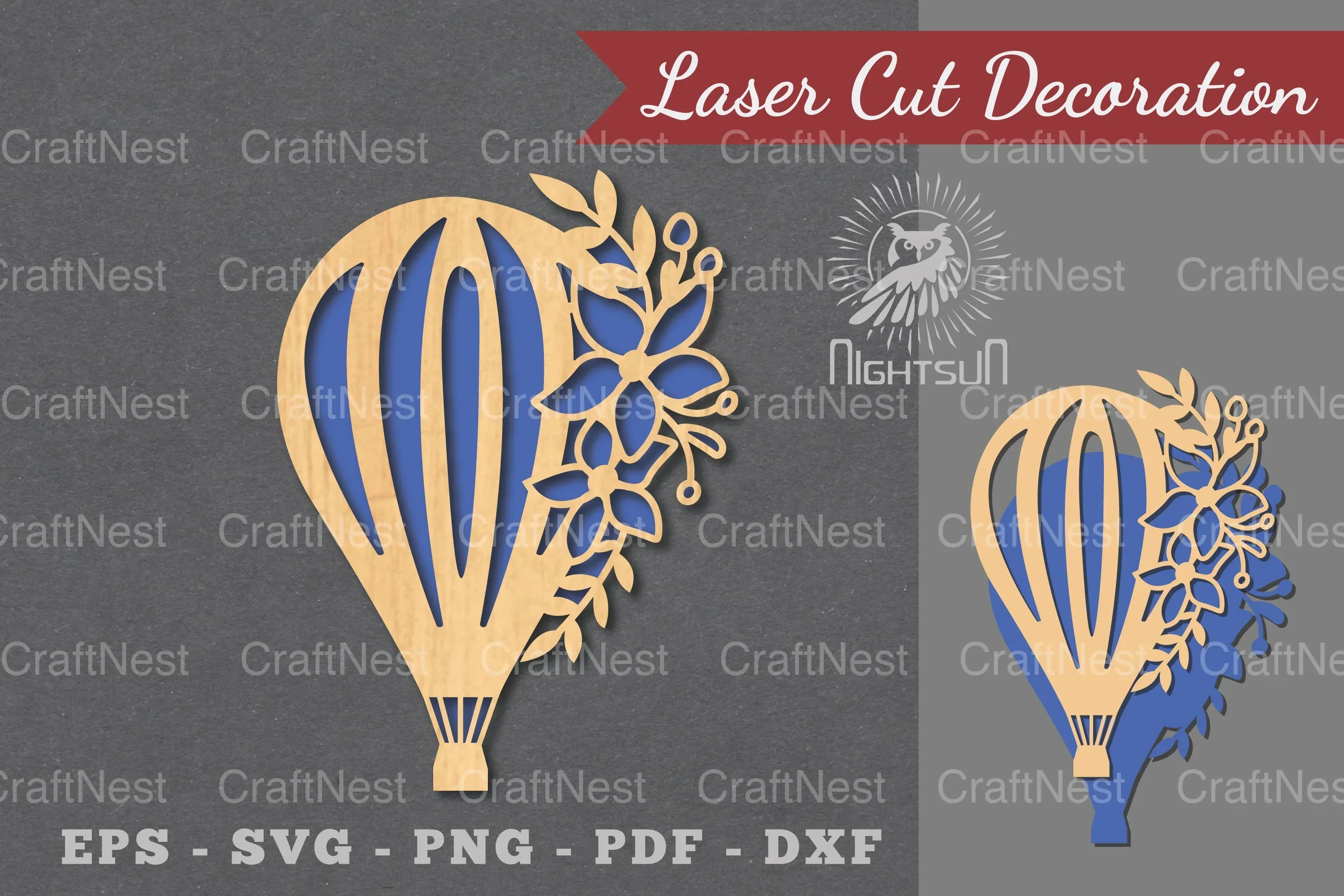 Hot Air Balloon Laser Cut Decoration Bundle
