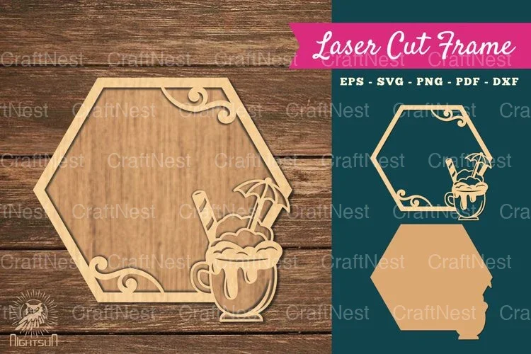 Ice Cream Laser Cut Frame Clipart Bundle