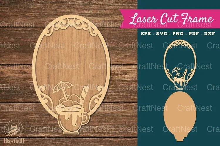 Ice Cream Laser Cut Frame Clipart Bundle