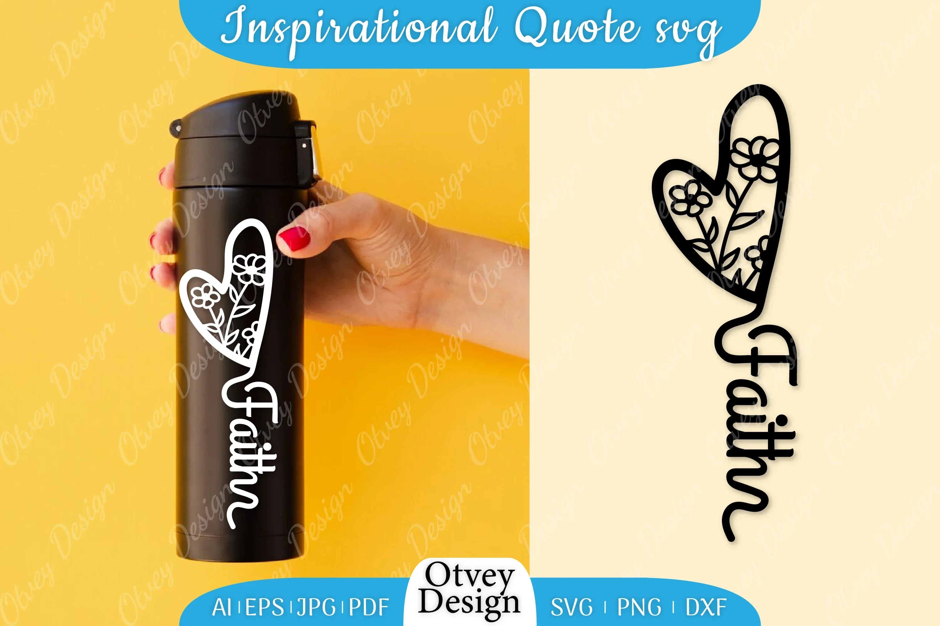 Inspirational Quote & Floral Hearts SVG Bundle